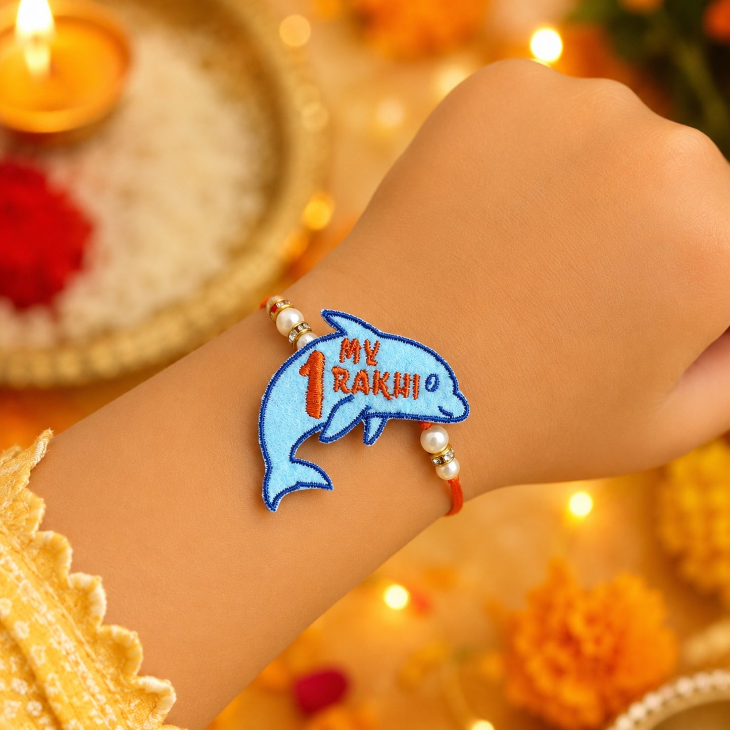 The Magic Wand Trendy Unicorn Applique My First Rakhi - Blue