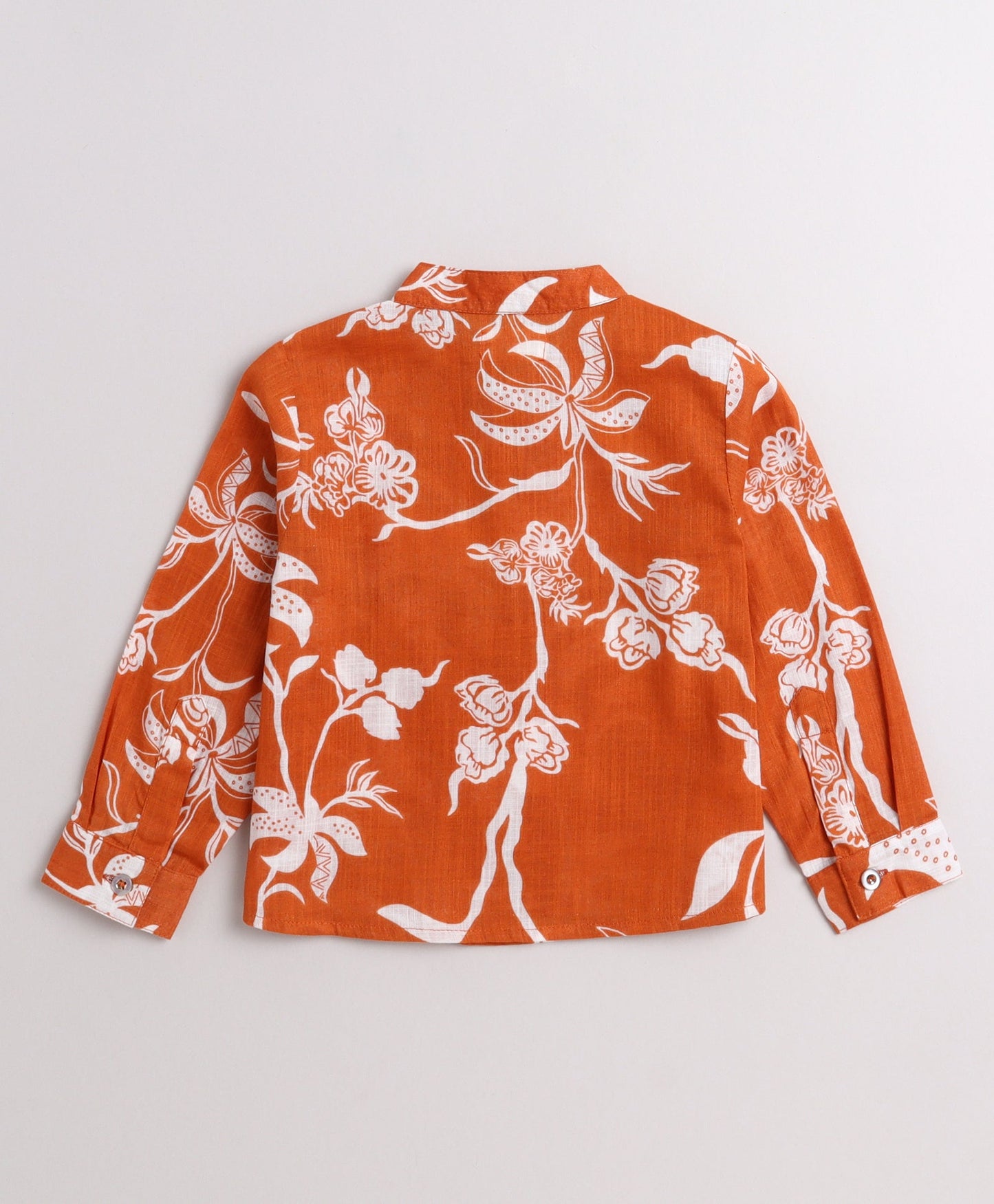 The Magic Wand Cotton Woven Full Sleeves Floral Printed Shirt - Rust