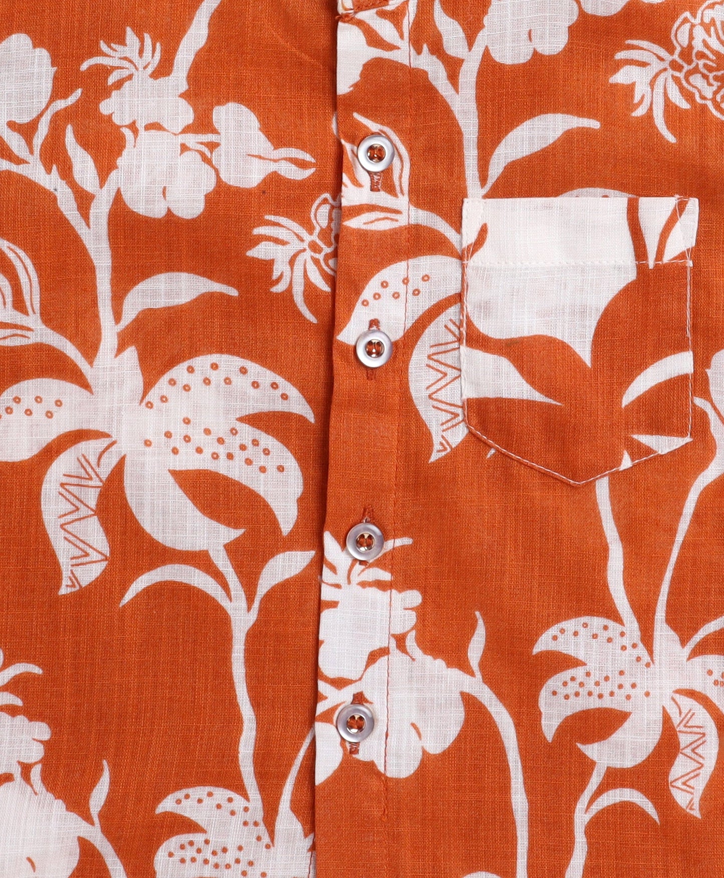 The Magic Wand Cotton Woven Full Sleeves Floral Printed Shirt - Rust