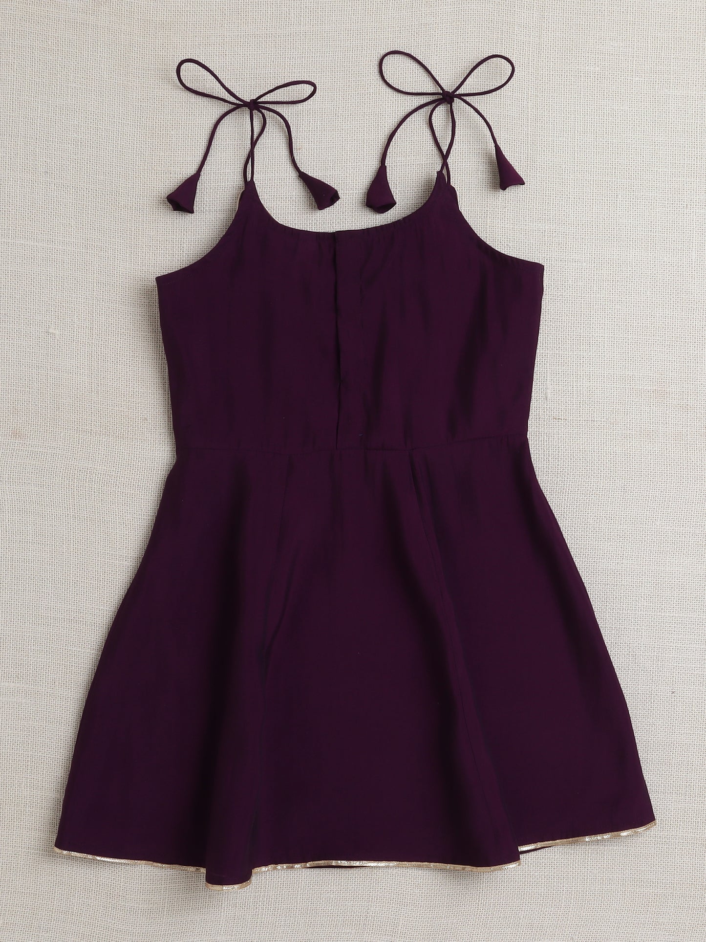 Sleeveless Embellished Kurta Set- Purple