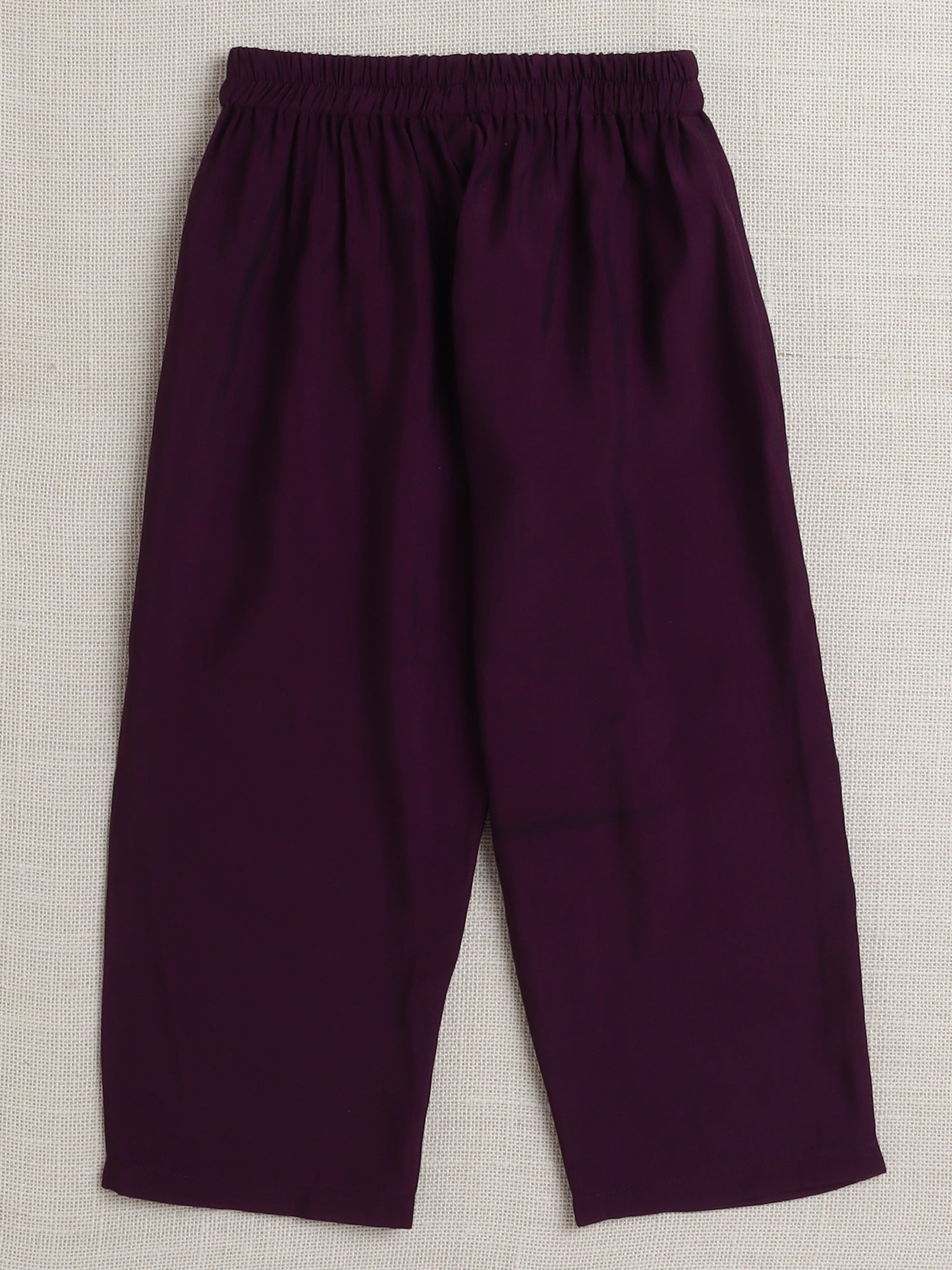 Sleeveless Embellished Kurta Set- Purple