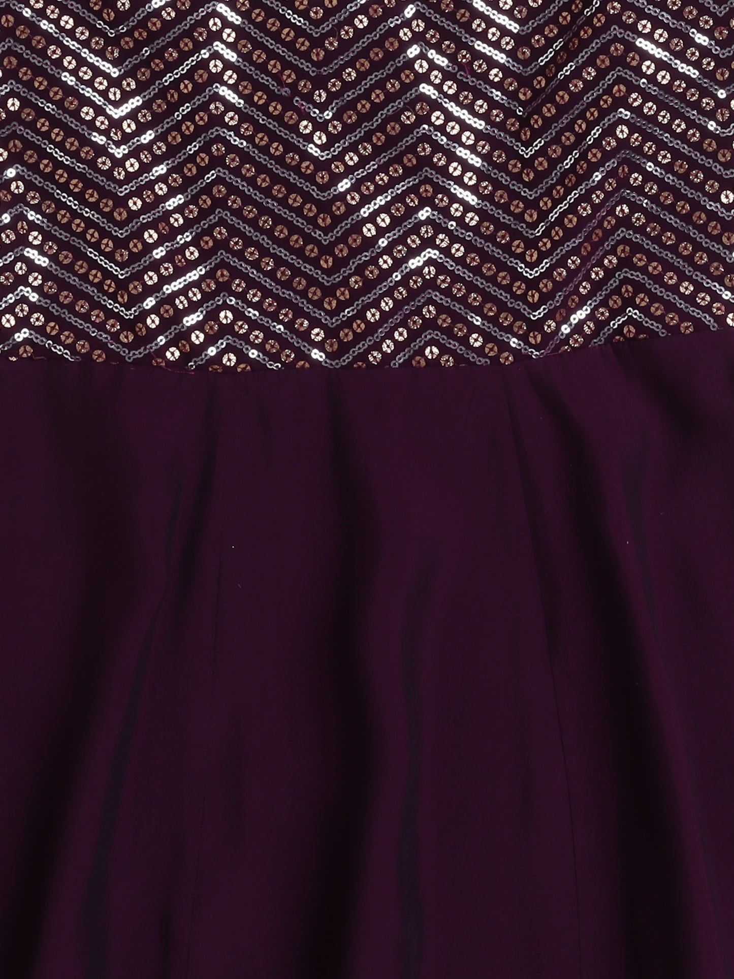 Sleeveless Embellished Kurta Set- Purple