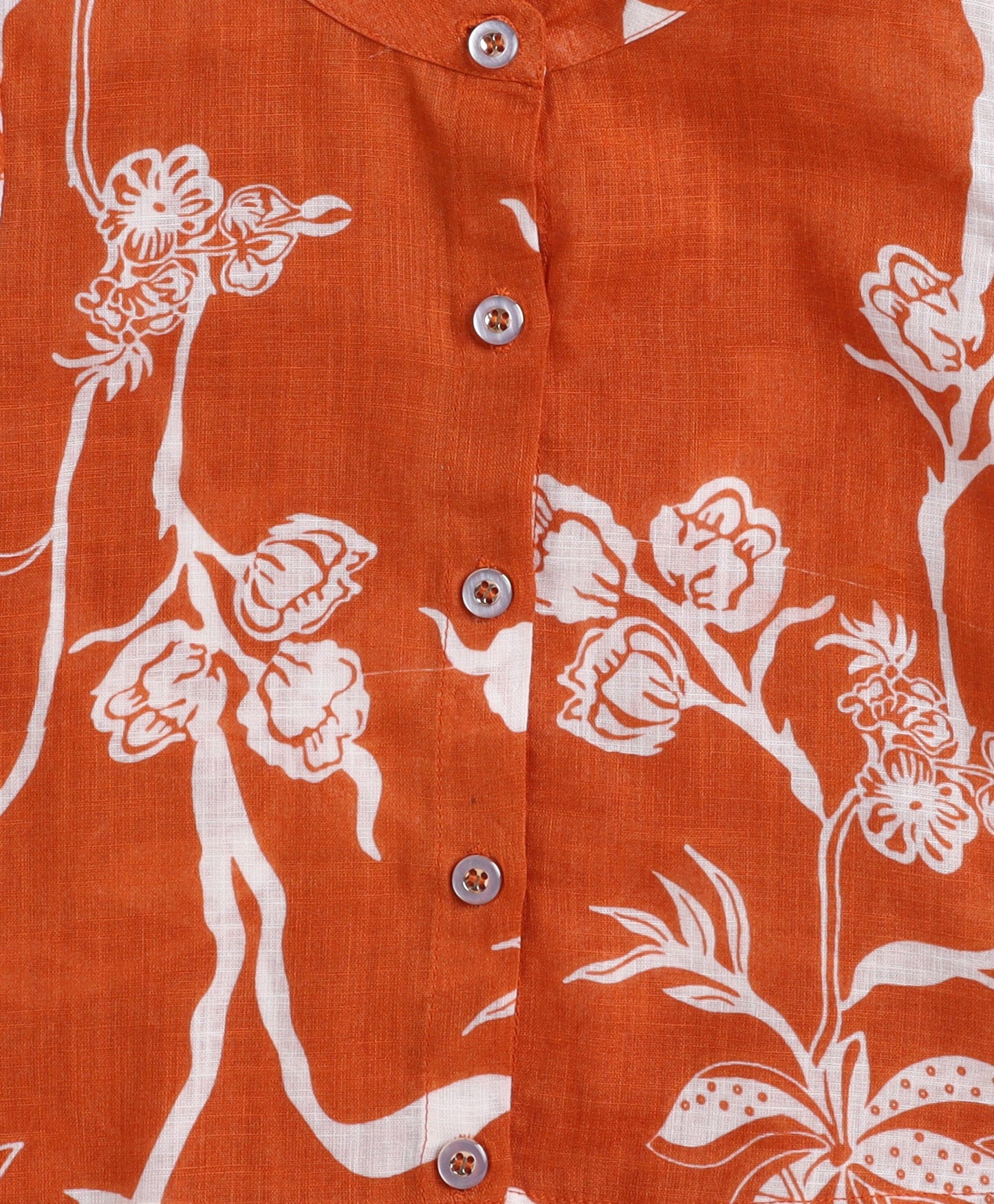 The Magic Wand Cotton Woven Frill Sleeves Floral Printed Top and Bottom Co Ordinating Set- Rust