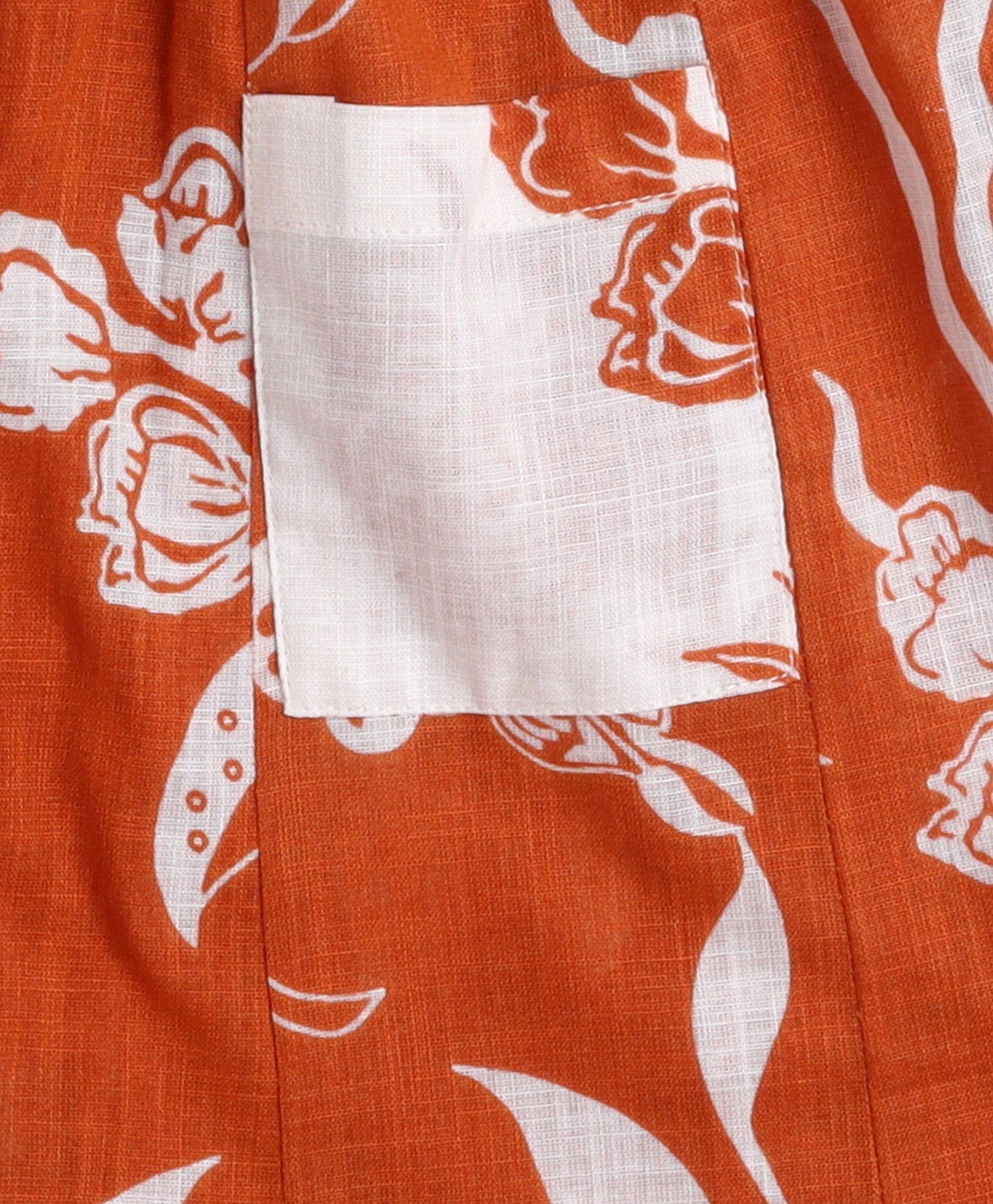 The Magic Wand Cotton Woven Frill Sleeves Floral Printed Top and Bottom Co Ordinating Set- Rust