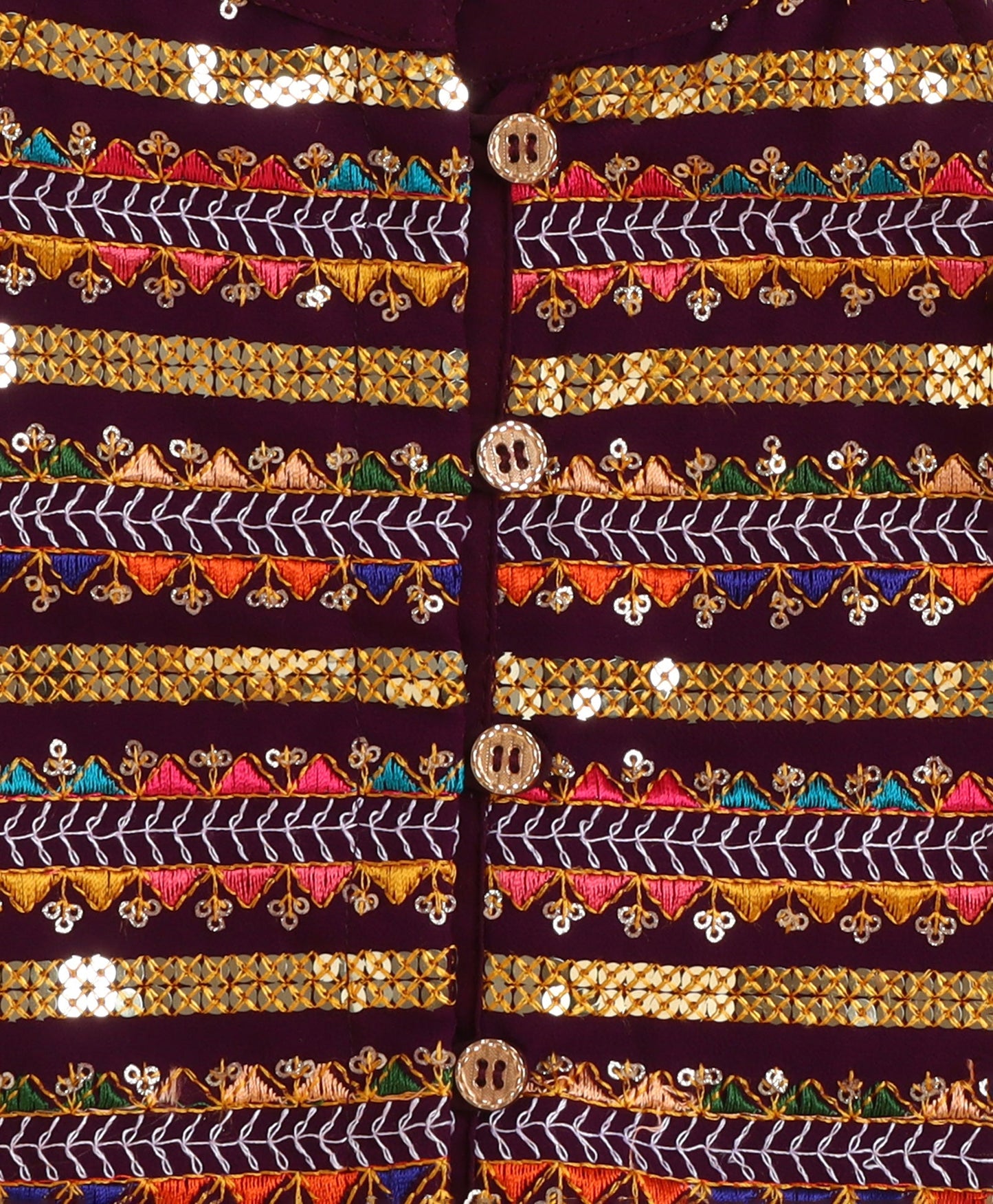 The Magic Wand Woven Sleeveless Traditional Embellished Incut Top and Bottom Set- Purple,Orange
