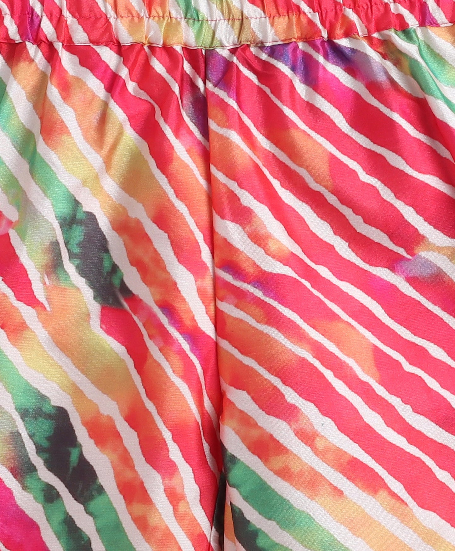 Woven Sleeveless Solid Top and Stipe Printed Set- Red