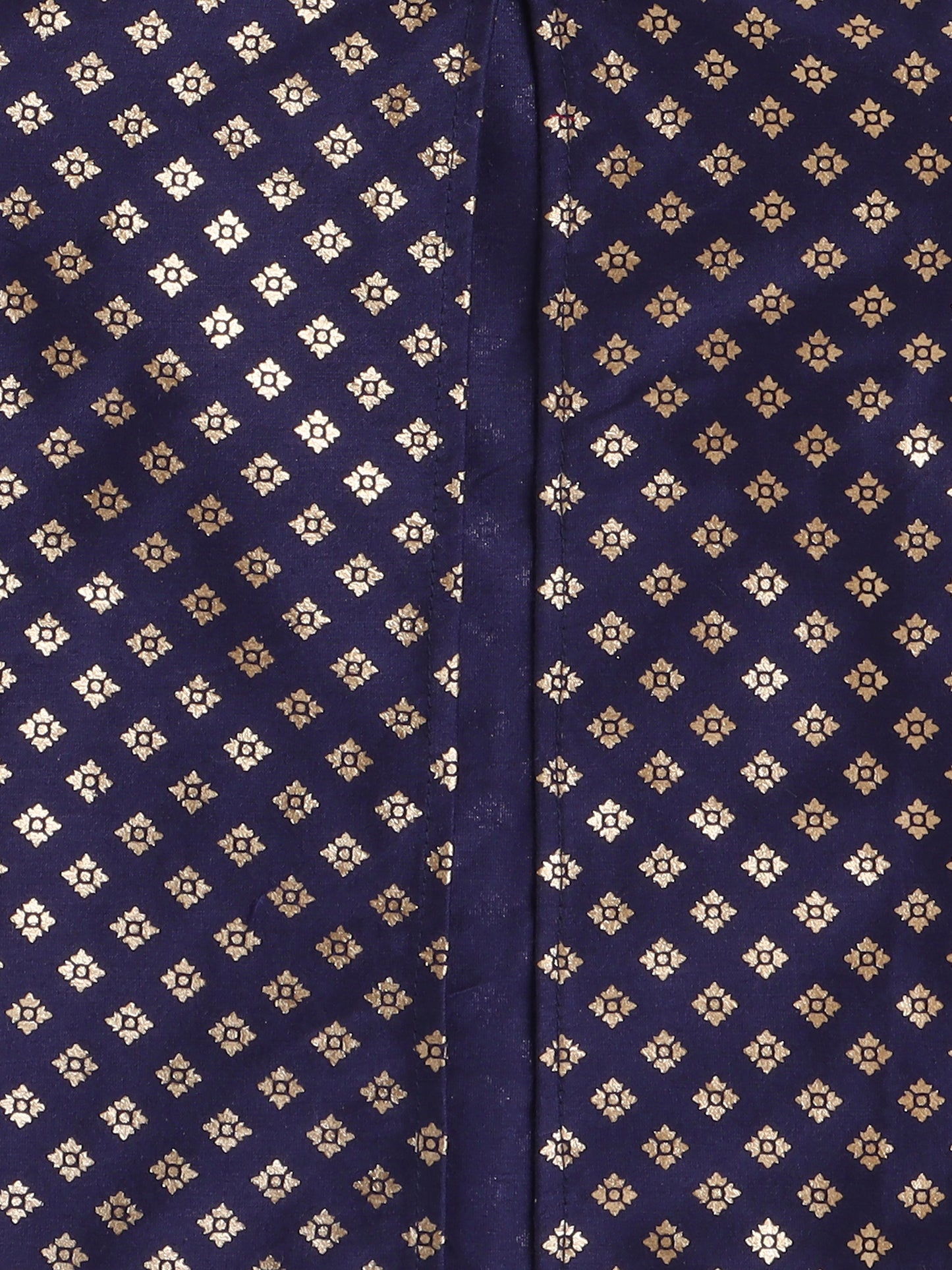 Foil Printed 3/4th sleeves Jacket with Halter Neck Floral Dress Set For Girls-Navy