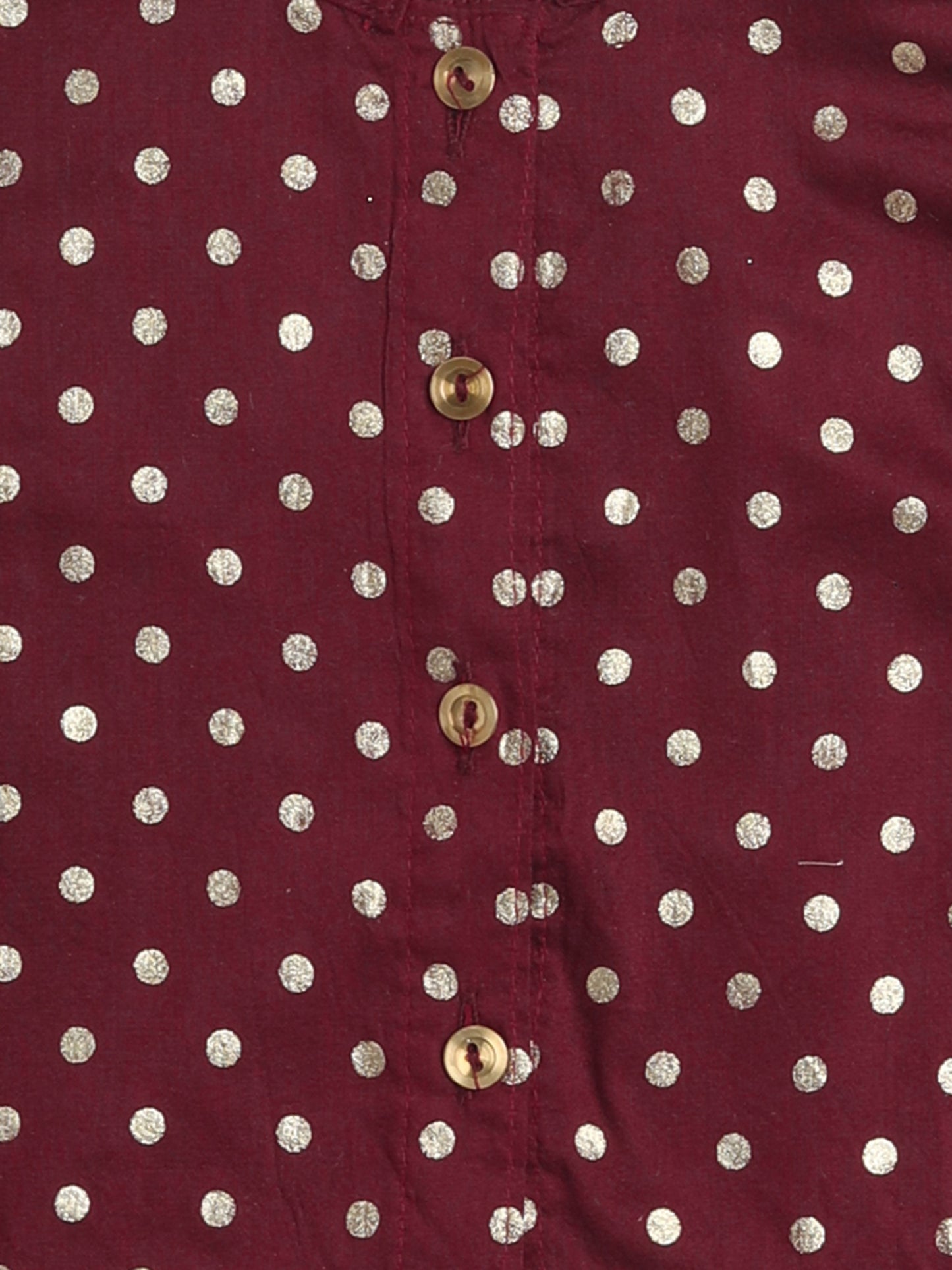 The Magic Wand All Over Polka Dots Printed Sleeveless Collar Neck Top And Pant Set For Girls Maroon