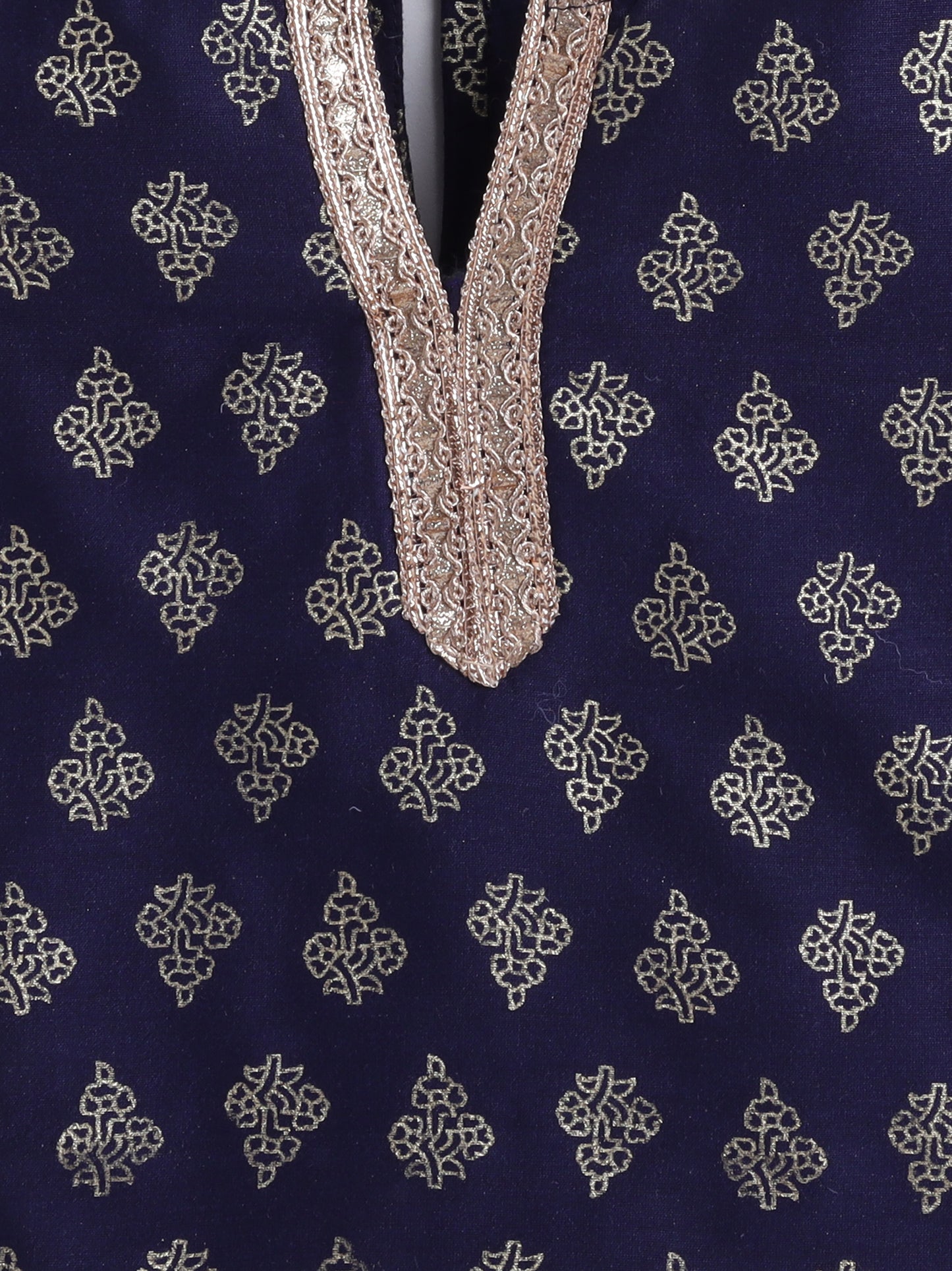 Festive Pattu Pavadai Lace Embellished Cap Sleeves Choli with Lehenga Set-Navy Blue, Fuchsia