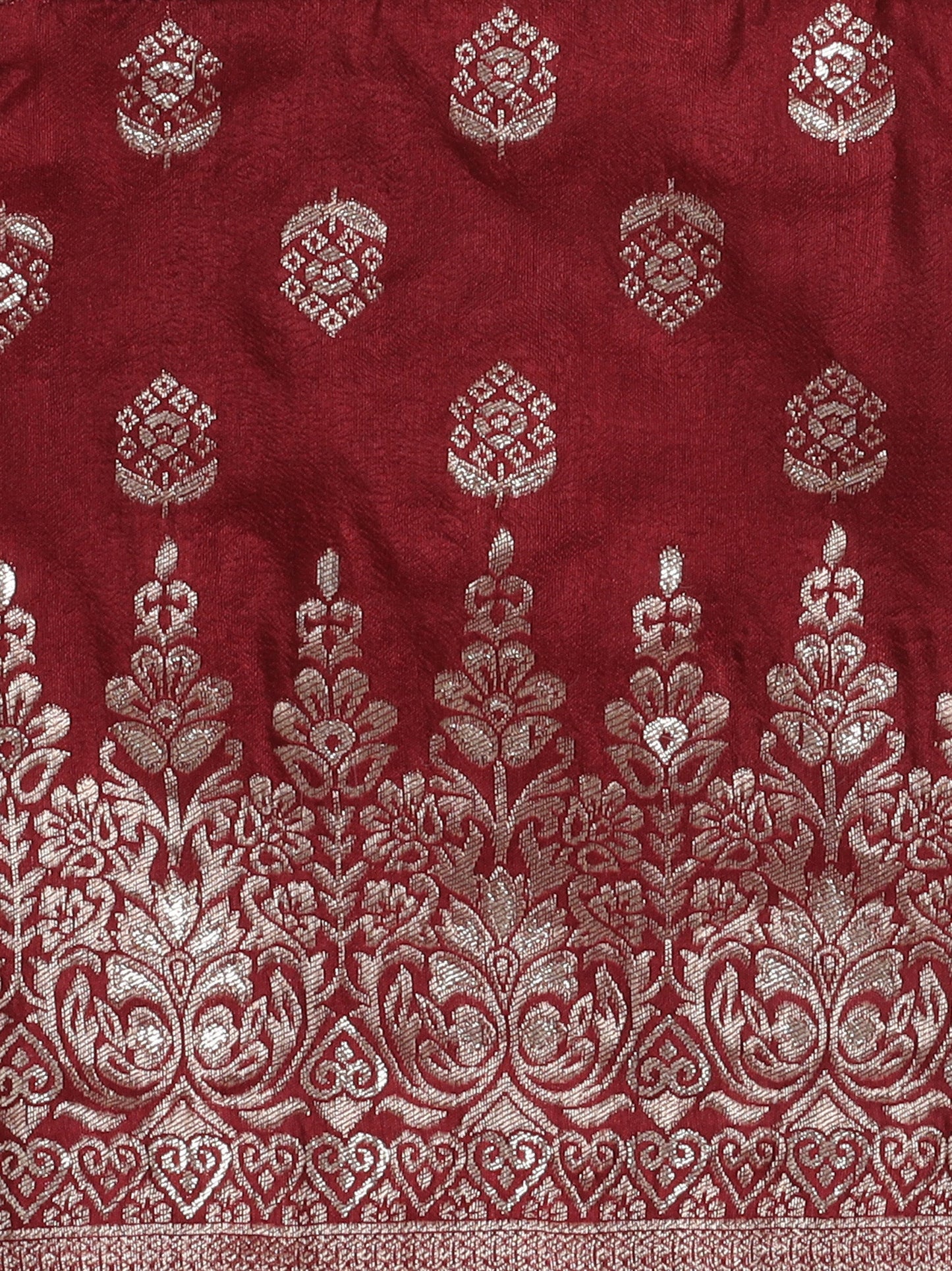 Sleeveless Floral Printed Top And Pant Set - Maroon