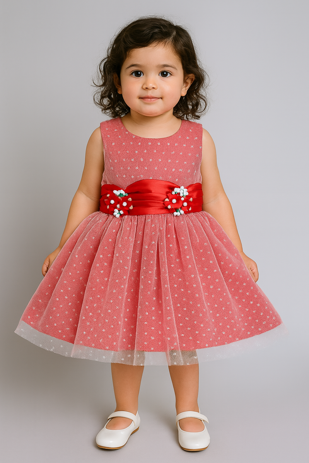 The Magic Wand Sleeveless Embellished Fit & Flare Dress Red