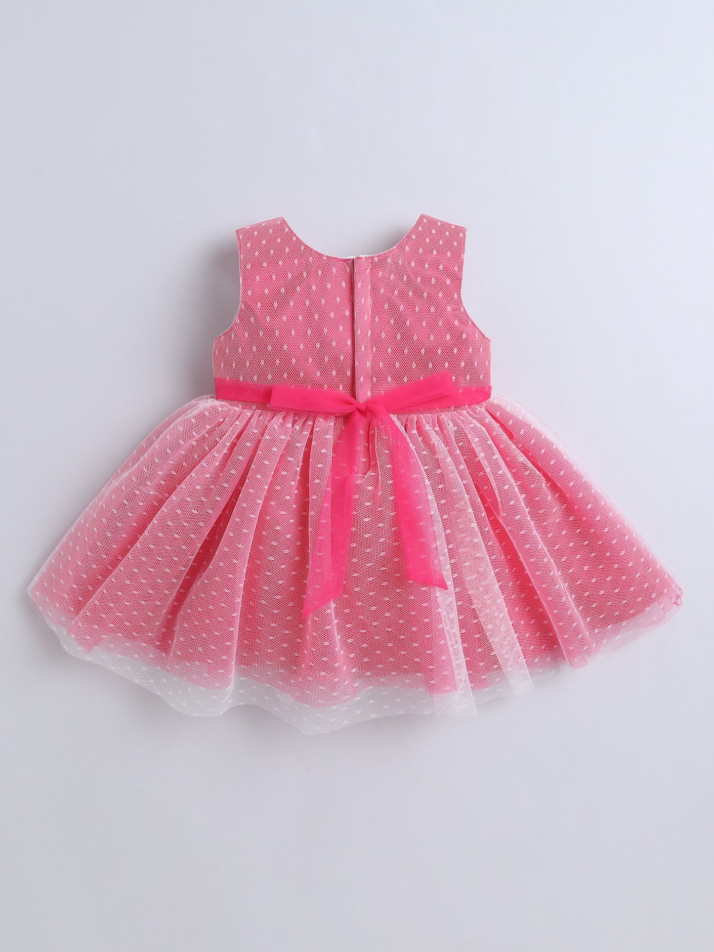 Sleeveless Flower Embellished Dress - Fuchsia