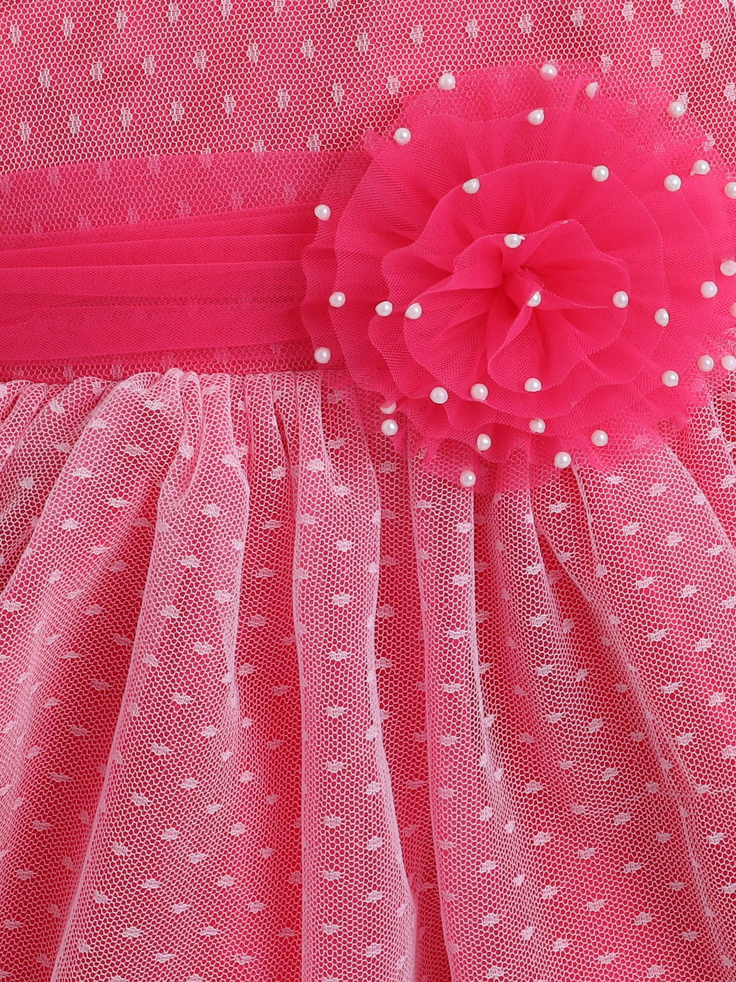 Sleeveless Flower Embellished Dress - Fuchsia