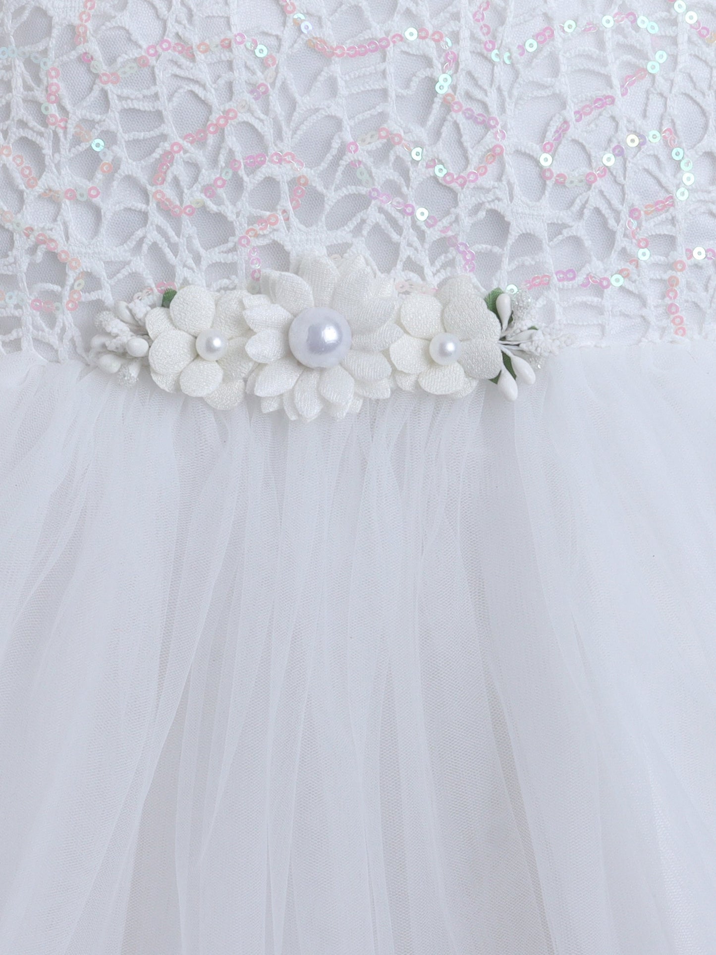 The Magic Wand Lace Bodice One Strap Party Dress -White