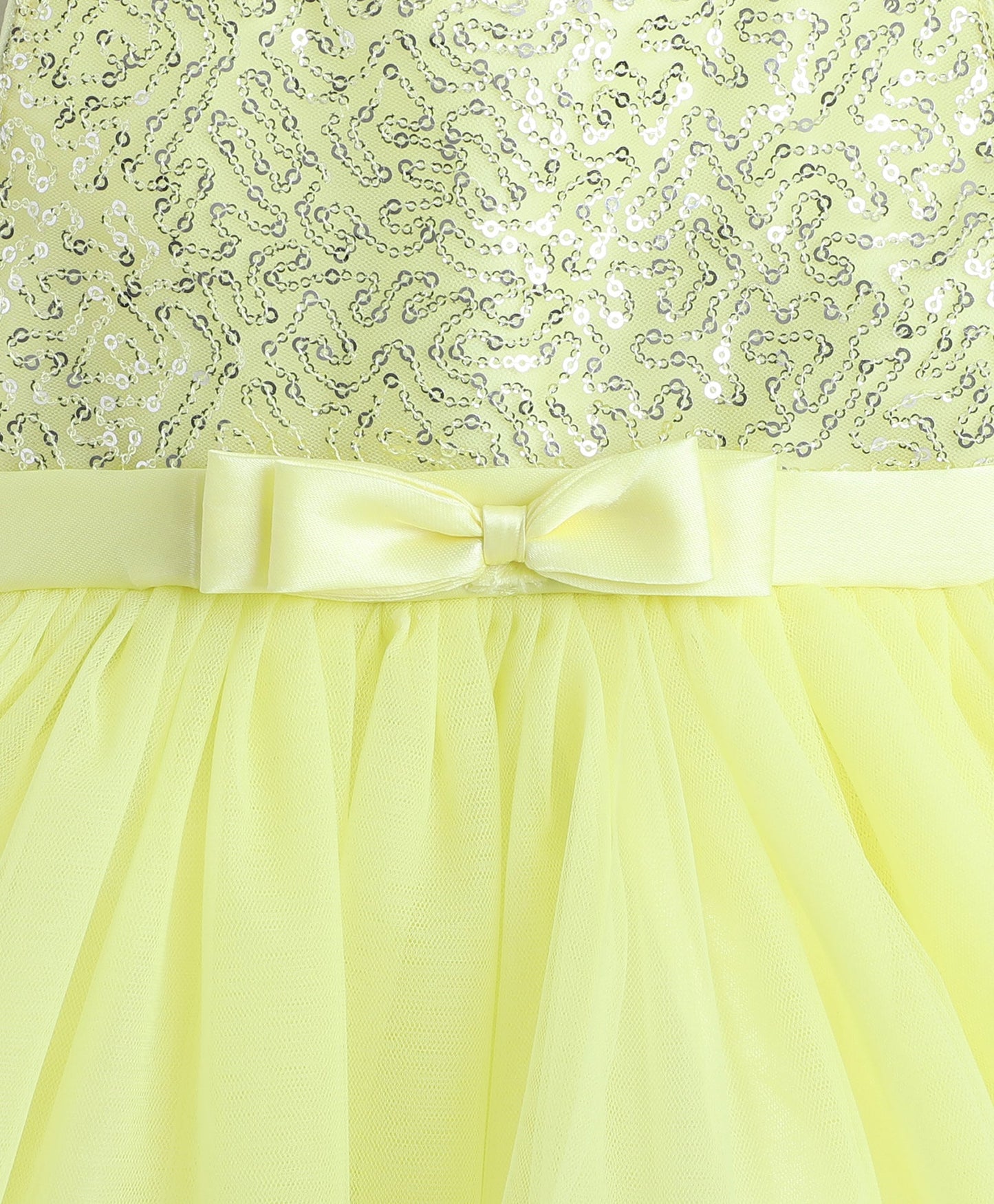 Sleeveless Corsage Detailed Flared Dress- Yellow
