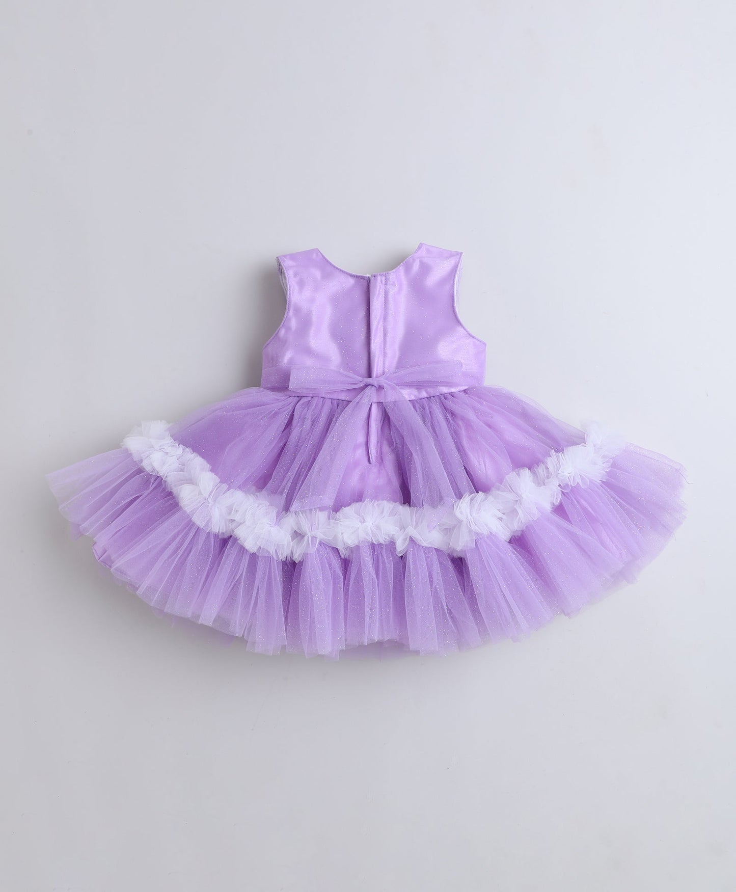 The Magic Wand Woven Sleeveless Corsage Detailed Layered Dress- Lavender