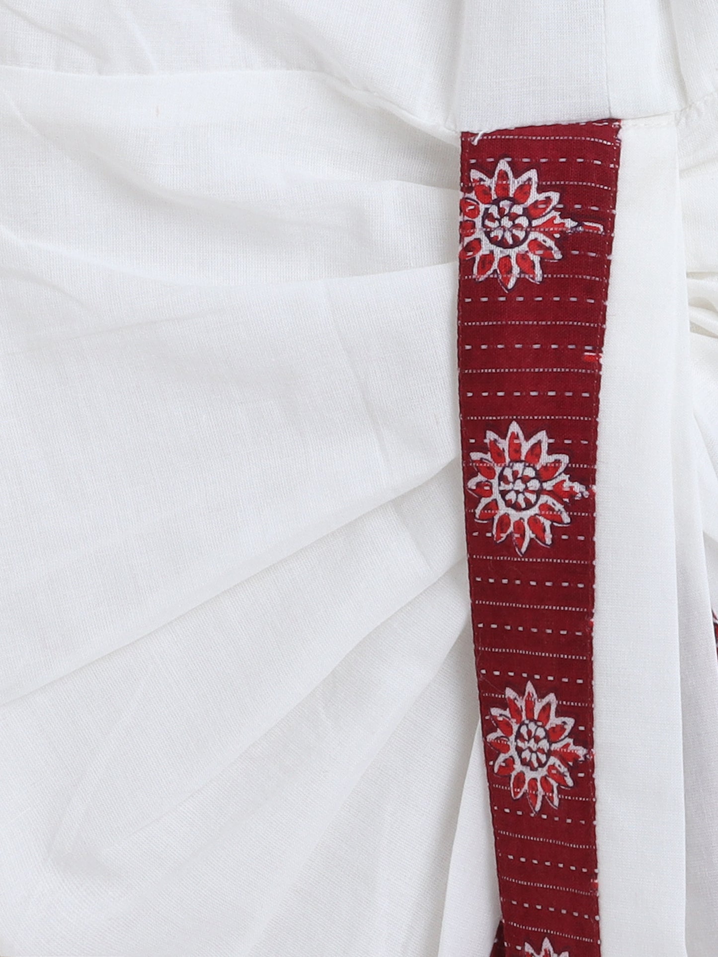 Full Sleeves Floral Printed Kurta With Dhoti Set - Maroon