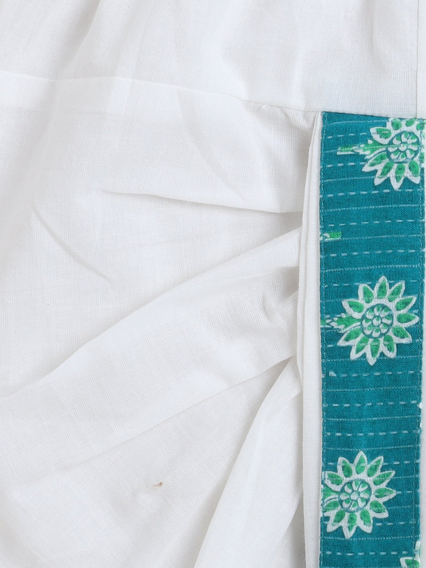 Full Sleeves Floral Printed Kurta With Dhoti Set - Blue
