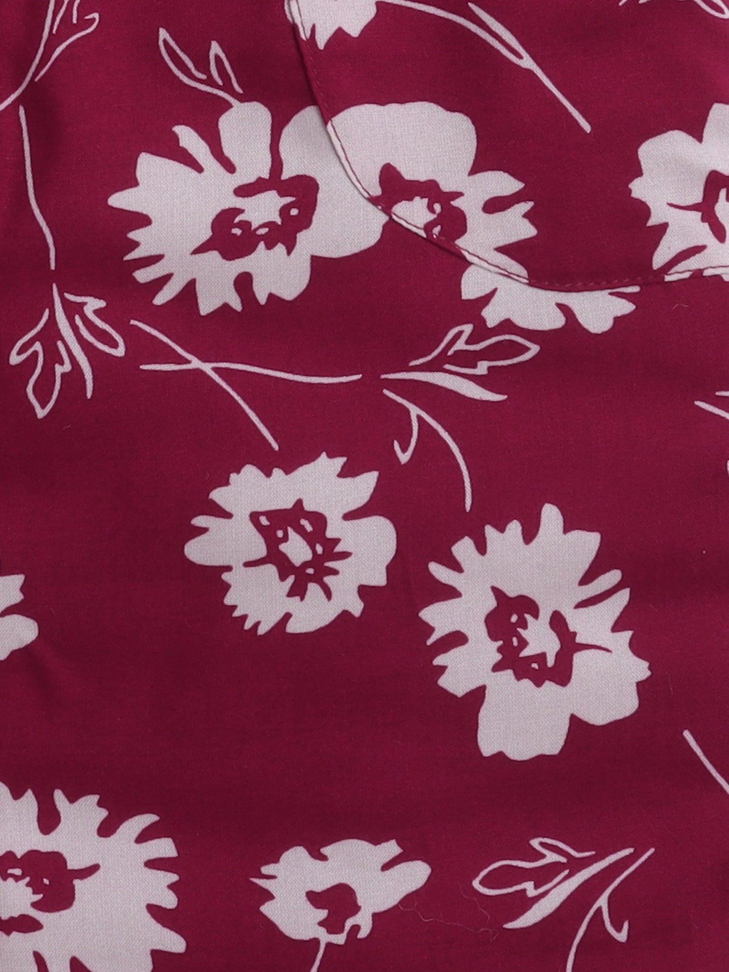 The Magic Wand Rayon Floral Printed Full Length Palazzo With Lace Bow Maroon