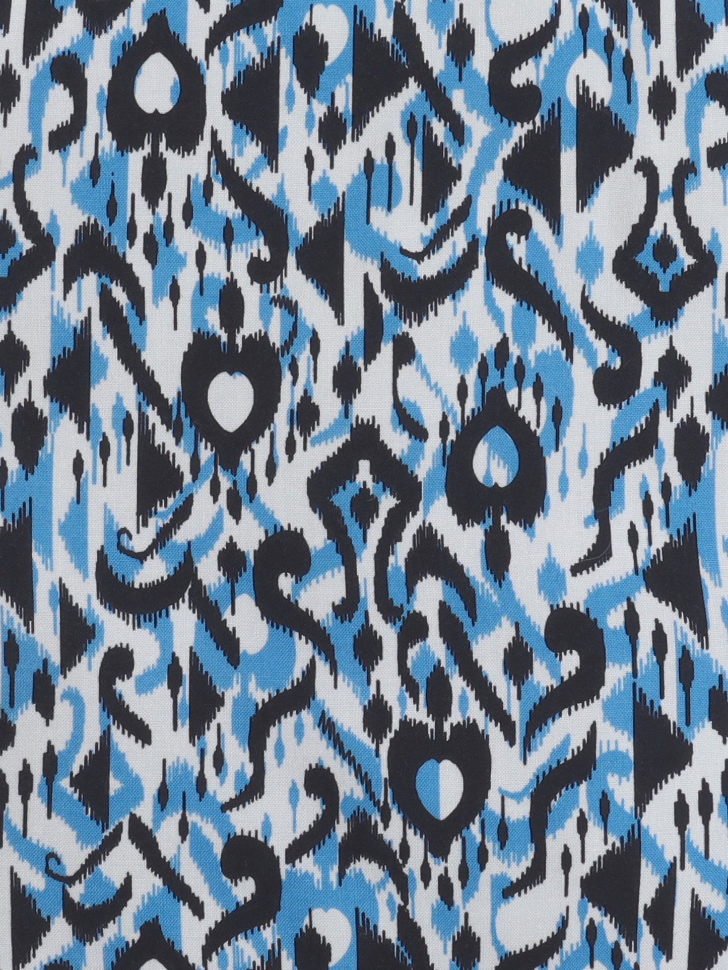 Rayon Abstract Printed CottonFrill Detailed Incut Top - Black, Blue