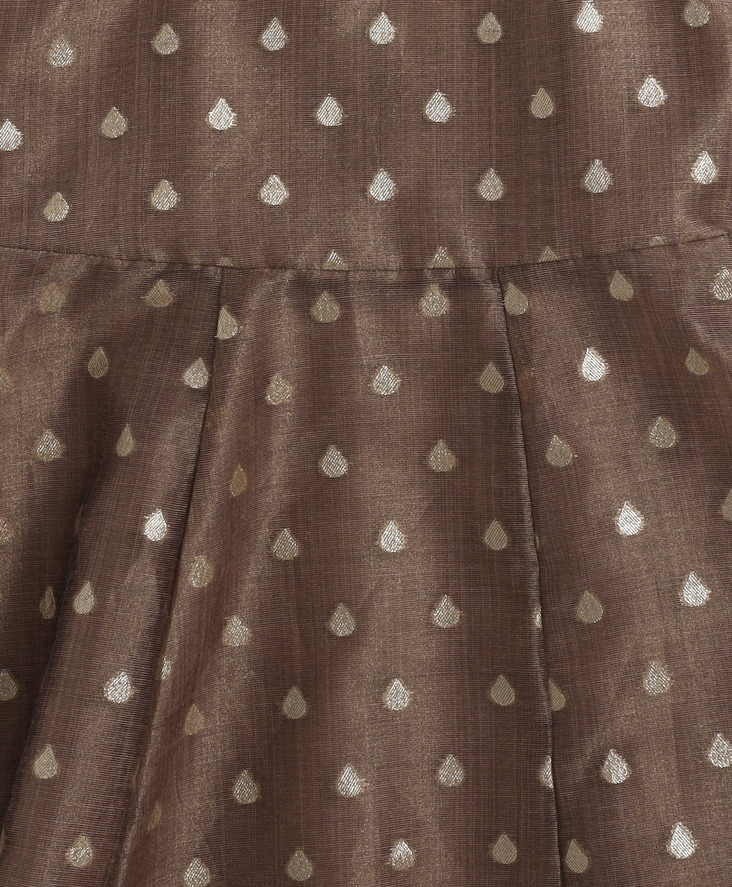 The Magic Wand Woven Shoulder Tie Ups Foil Printed Kurta & Pant Set - Brown