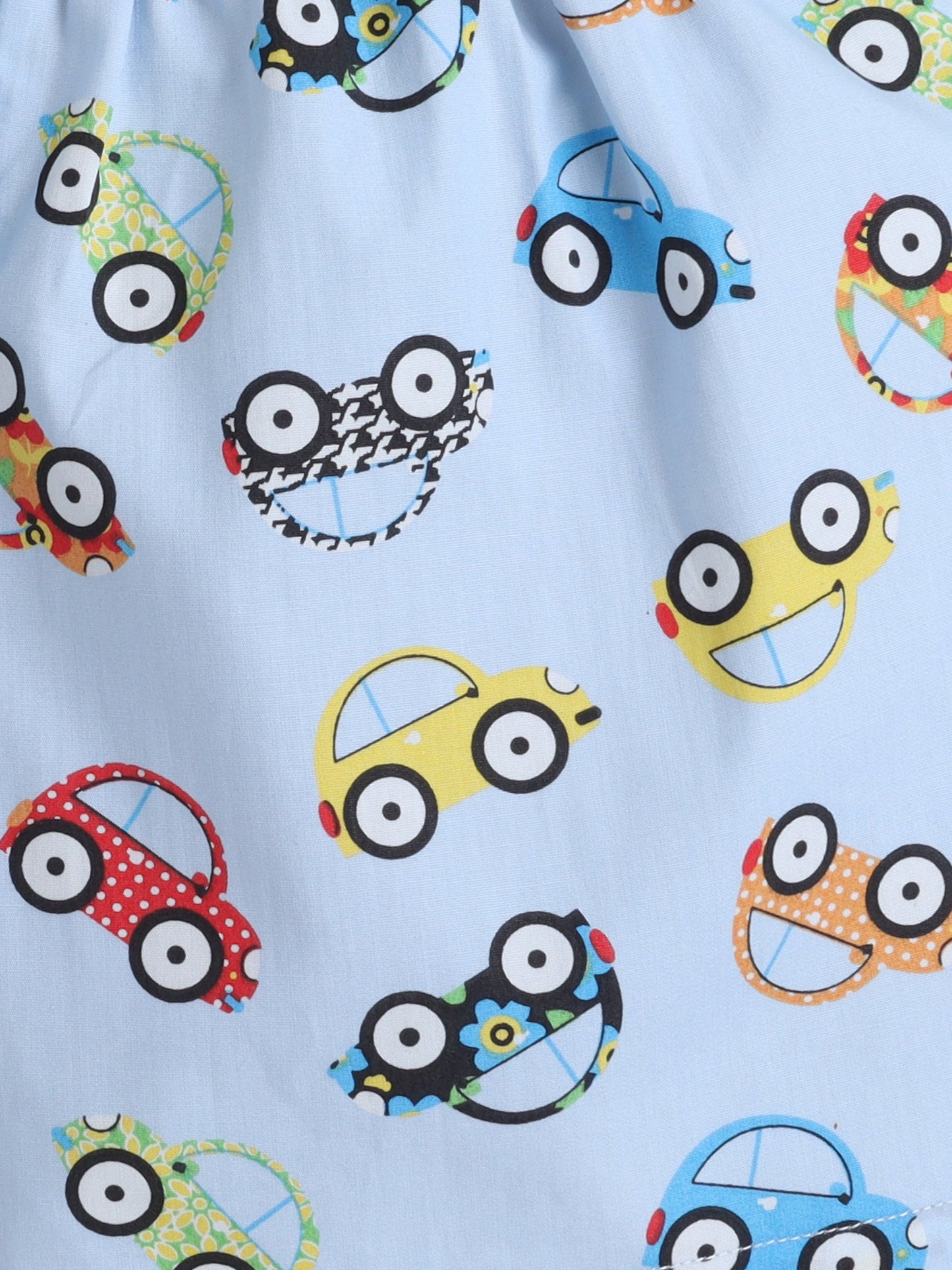 The Magic Wand Cotton Half Sleeve Vehicals Printed Night Suit Set Grey