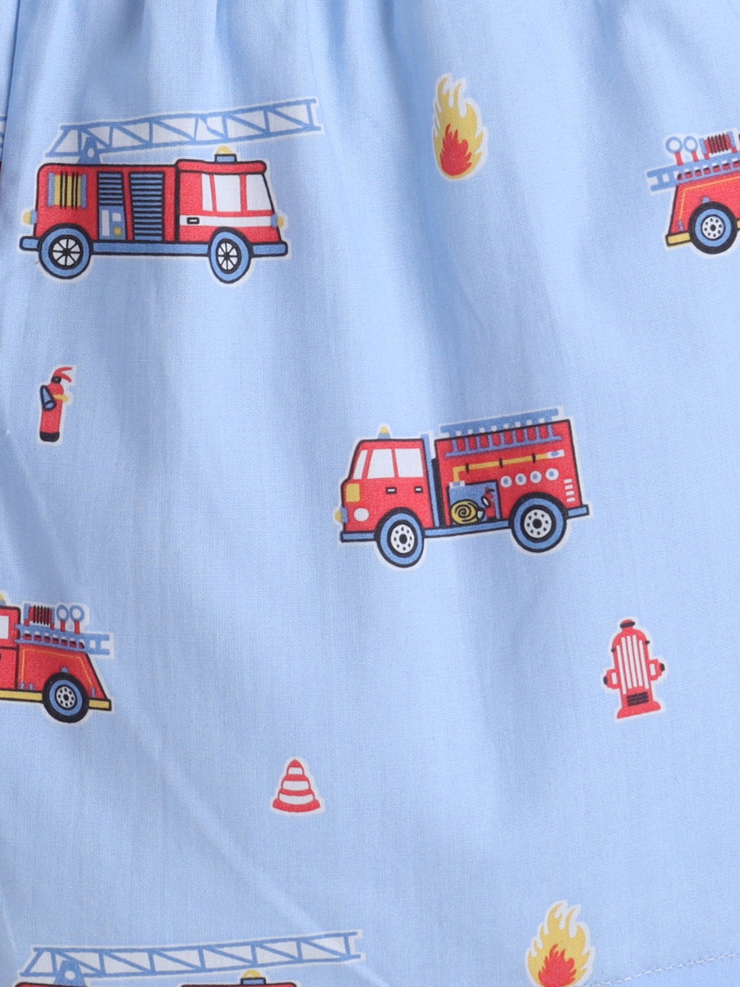 The Magic Wand Cotton Half Sleeve Car Print Night Suit Set - Blue