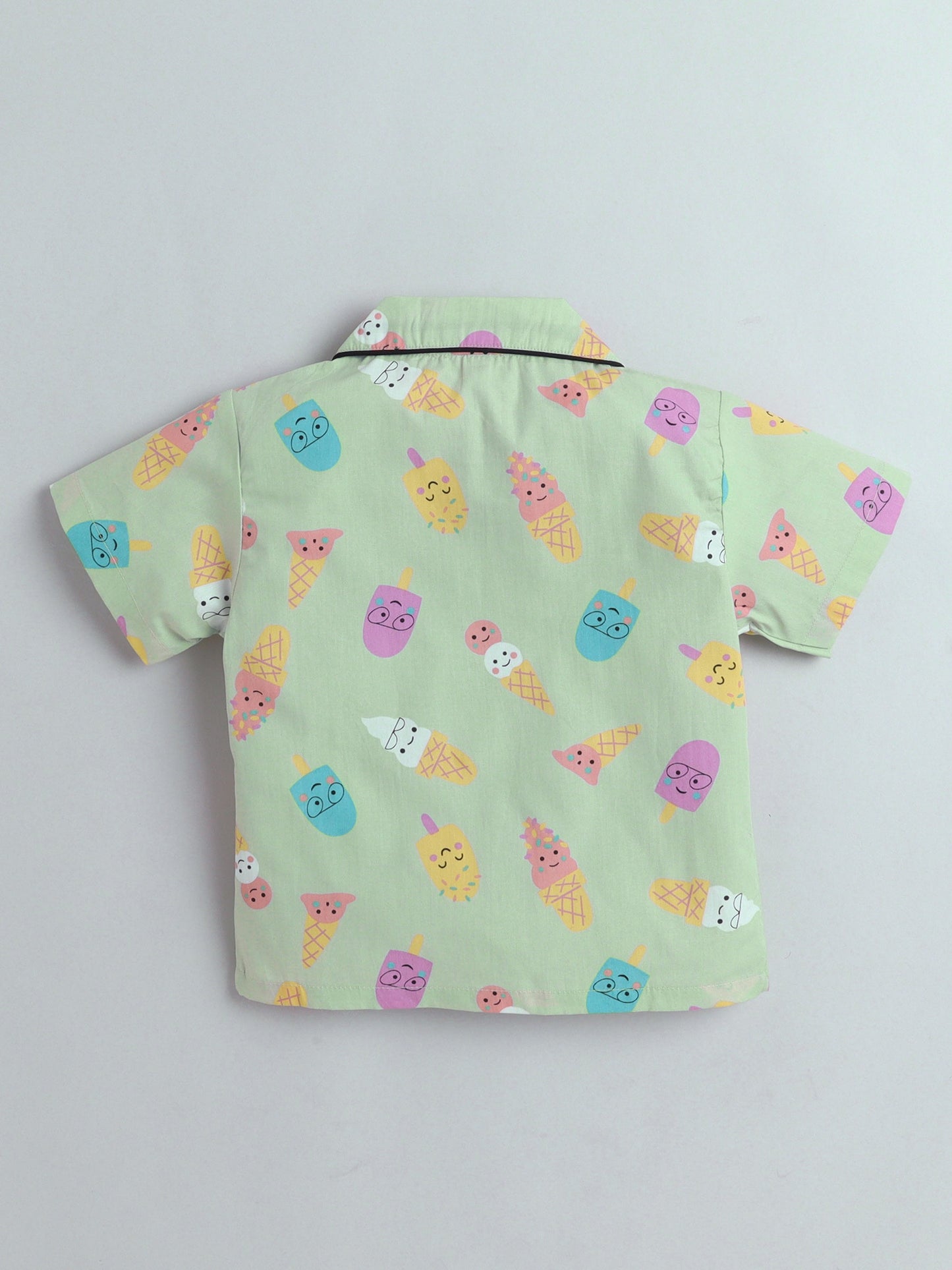 The Magic Wand Cotton Half Sleeve Candy Printed Night Suit Set Green