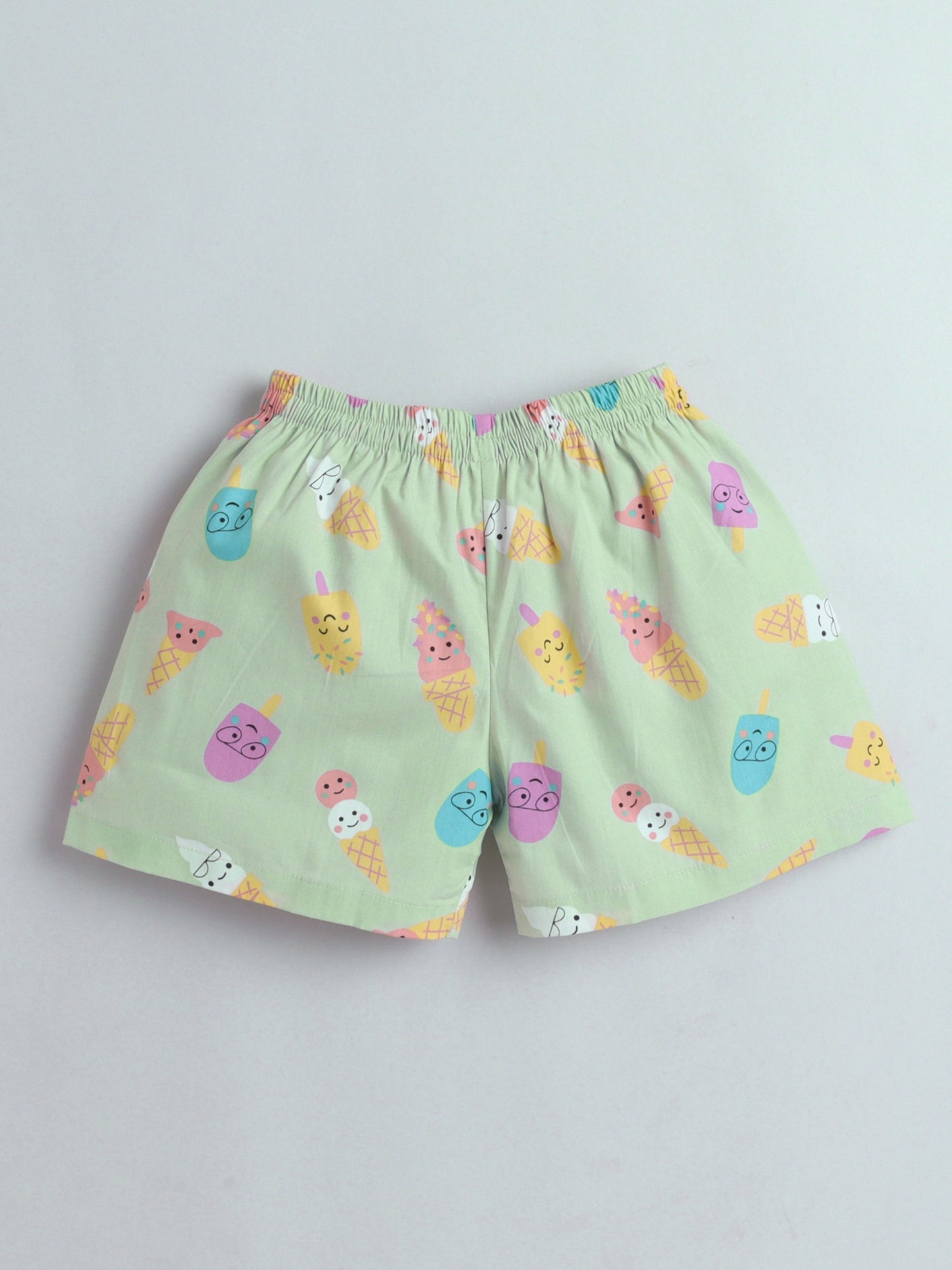 The Magic Wand Cotton Half Sleeve Candy Printed Night Suit Set Green