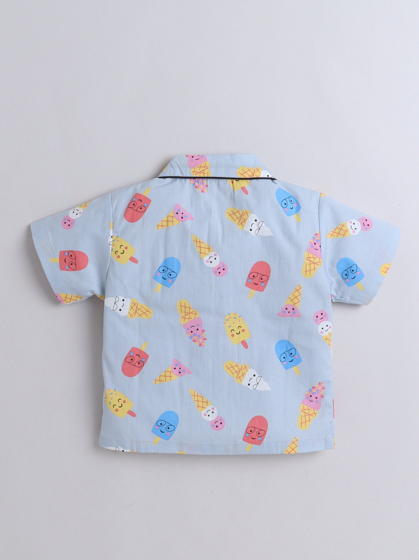 The Magic Wand Cotton Half Sleeve Candy Printed Night Suit Set Grey