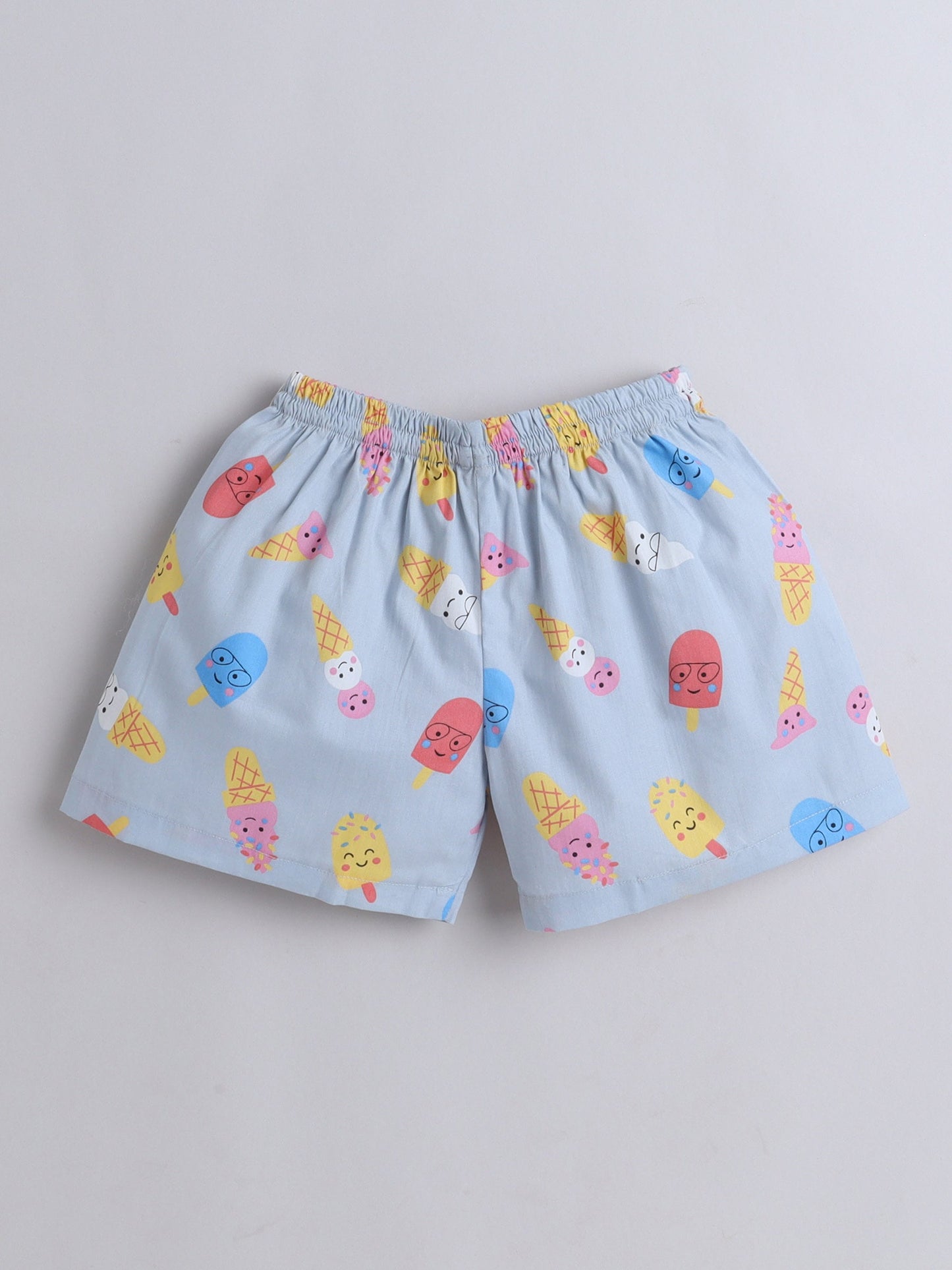 The Magic Wand Cotton Half Sleeve Candy Printed Night Suit Set Grey