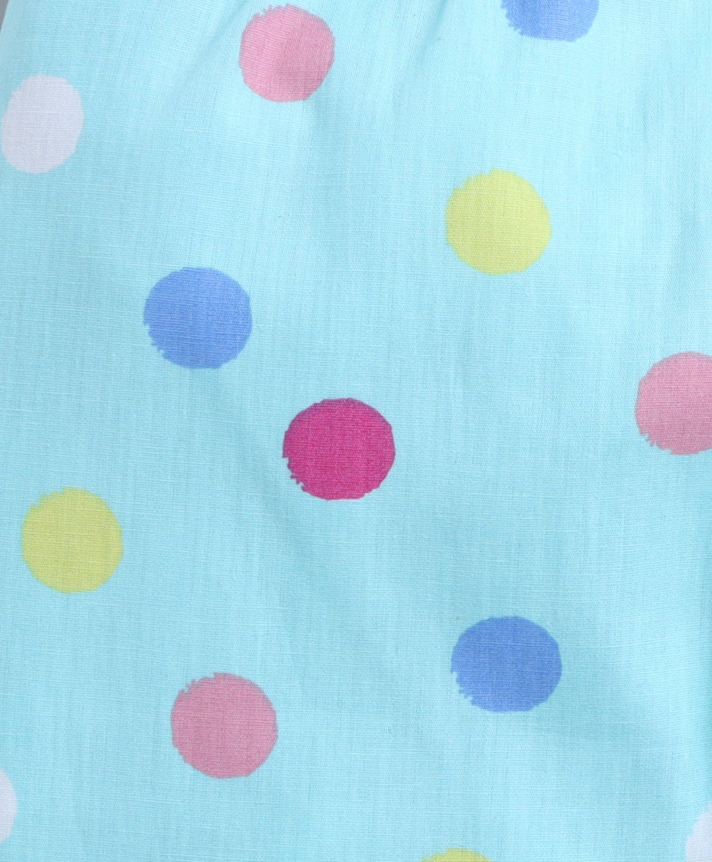 Cotton Half Sleeves Polka Dot Printed Night Suit Set - Blue