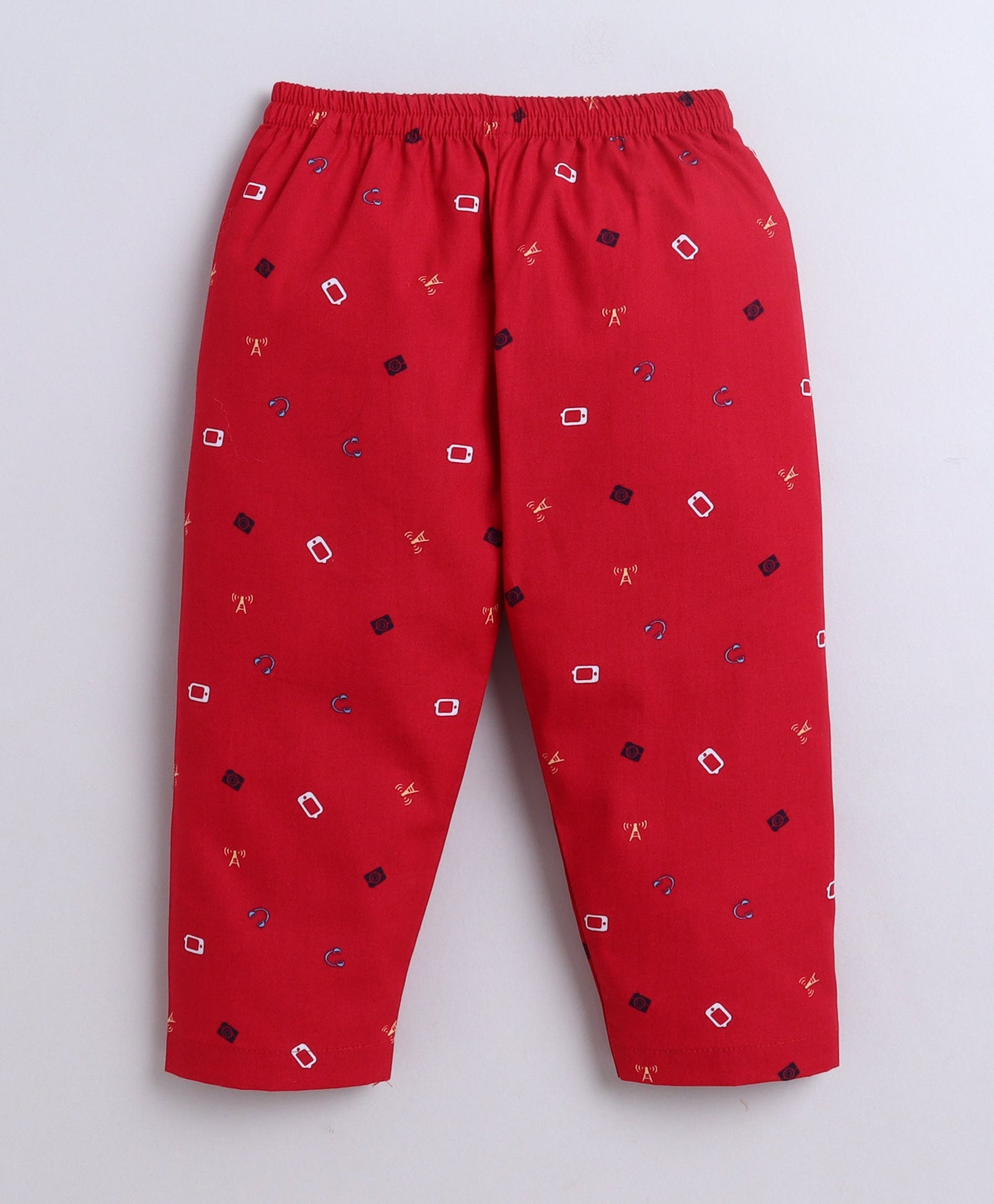 The Magic Wand Poplin Cotton Half Sleeves AII Over Printed Night Suit Set- Maroon