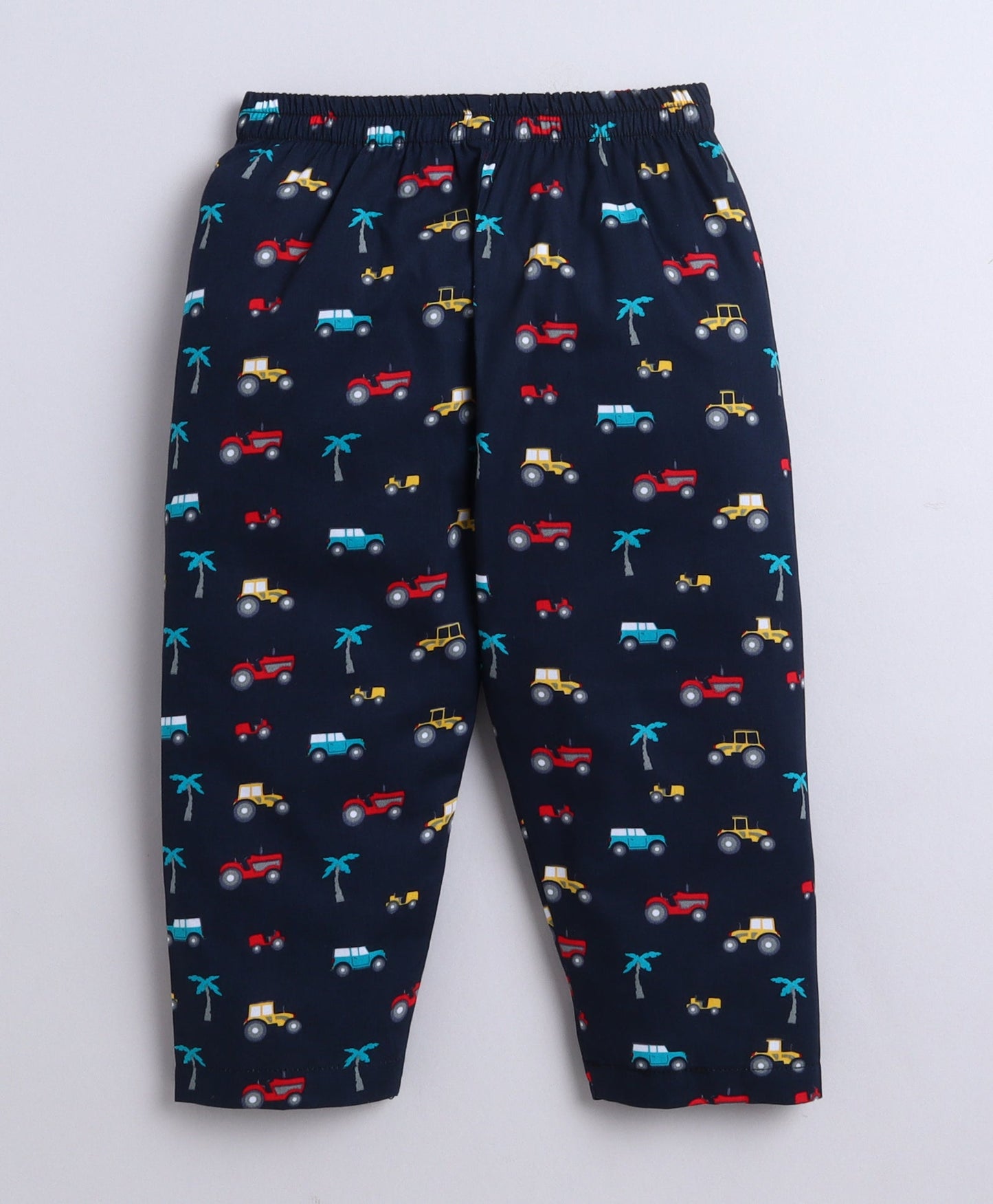 The Magic Wand Woven Rayon Half Sleeves AII Over Printed Night Suit Set- Navy Blue