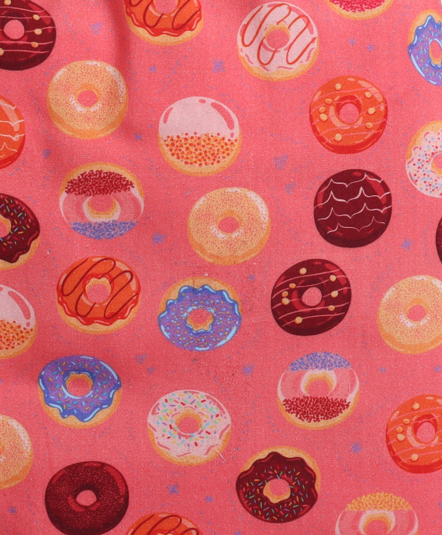 The Magic Wand Poplin Cotton Half Sleeves Donuts Printed Night Suit Set- Orange