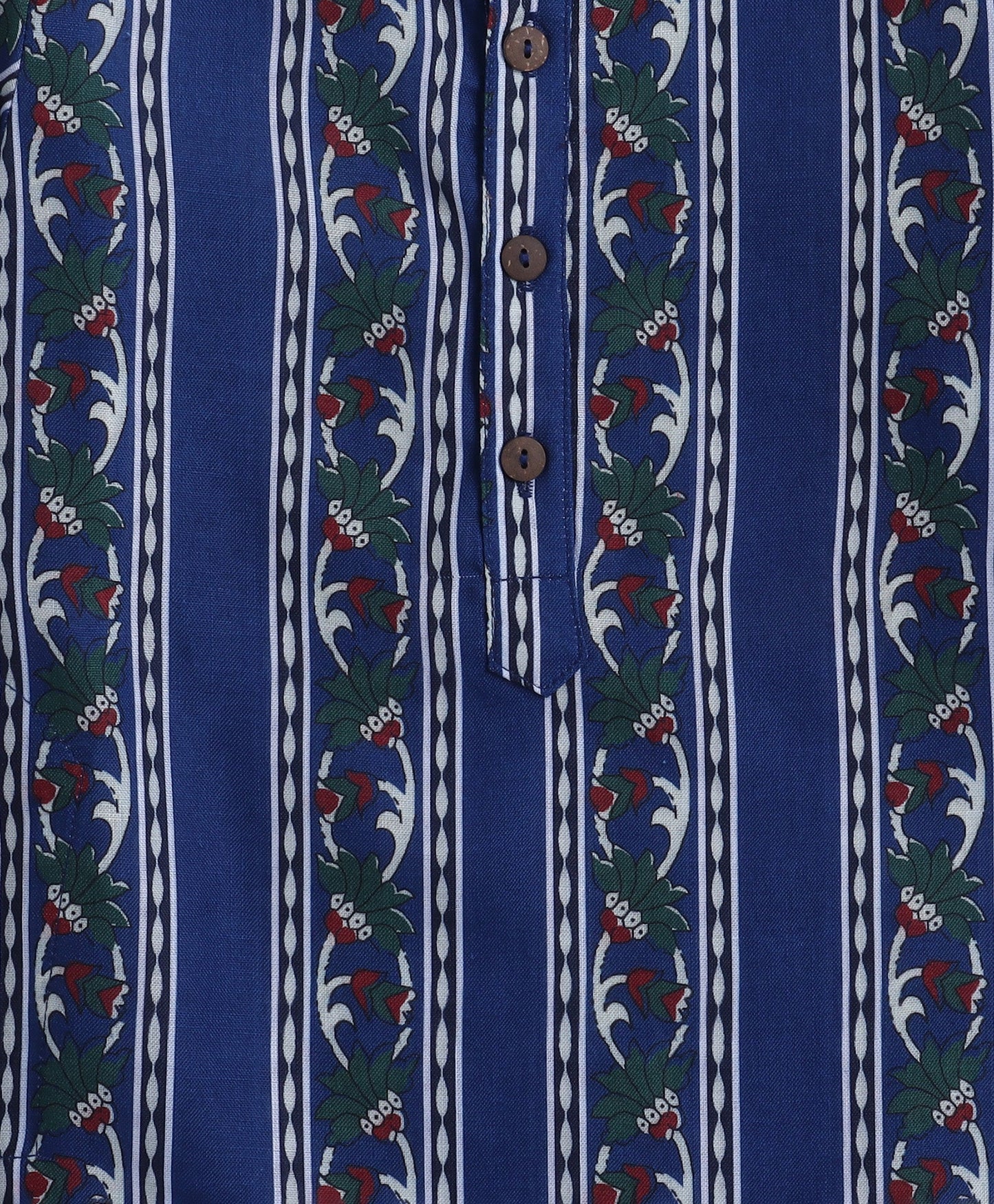 The Magic Wand Woven Digital Printed Full Sleeves Kurta and Pyjama Set- Navy Blue