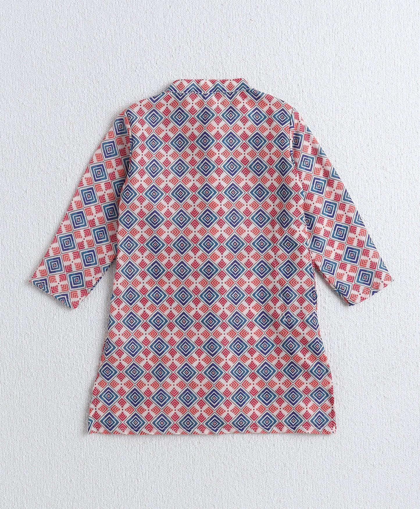 The Magic Wand Woven Full Sleeves Ikat Digital Printed Kurta & Pyjama Set- Multi