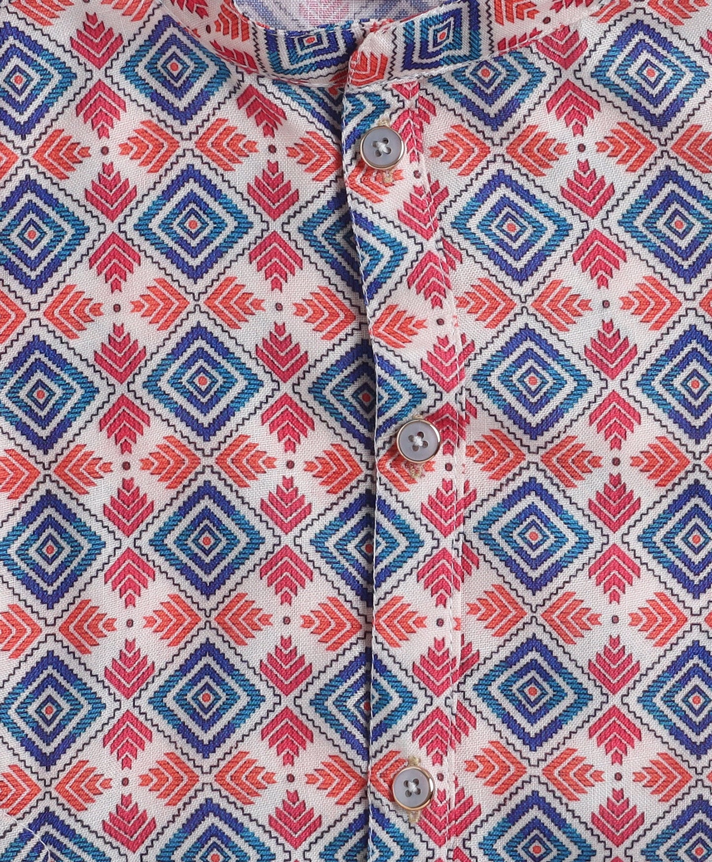 The Magic Wand Woven Full Sleeves Ikat Digital Printed Kurta & Pyjama Set- Multi