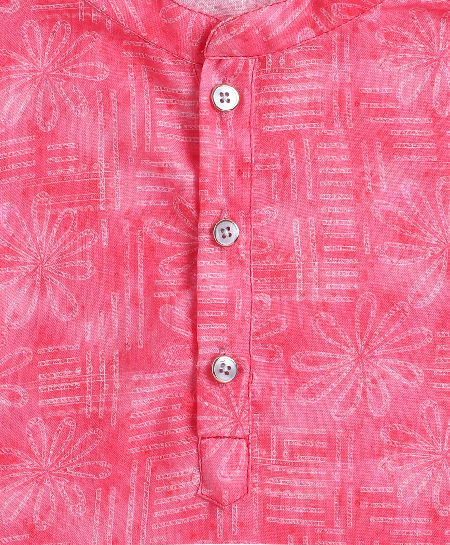 The Magic Wand Woven Full Sleeves Digital Printed Kurta & Pyjama Set- Pink