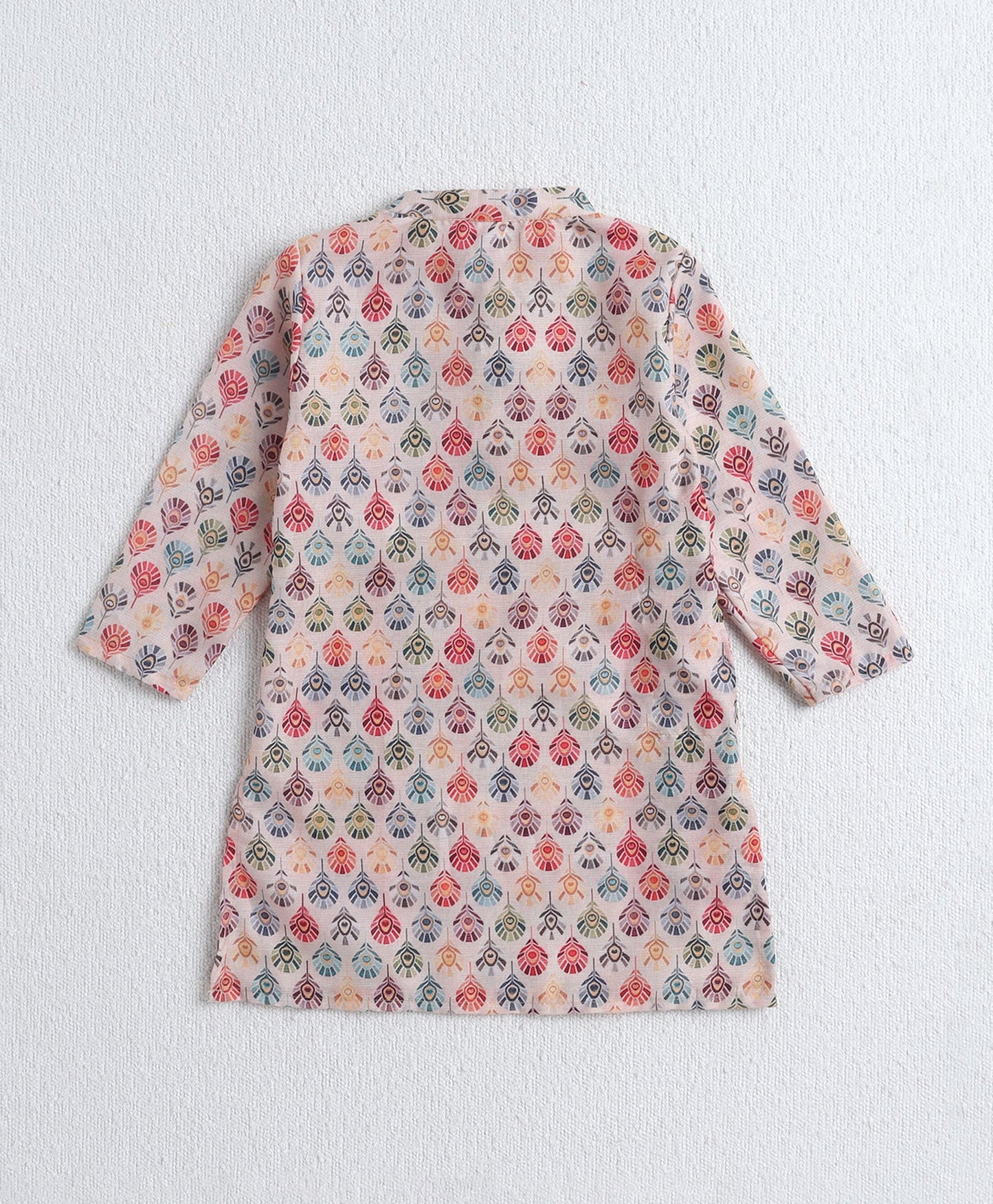 The Magic Wand Woven Full Sleeves Digital Printed Kurta & Pyjama Set-Fawn