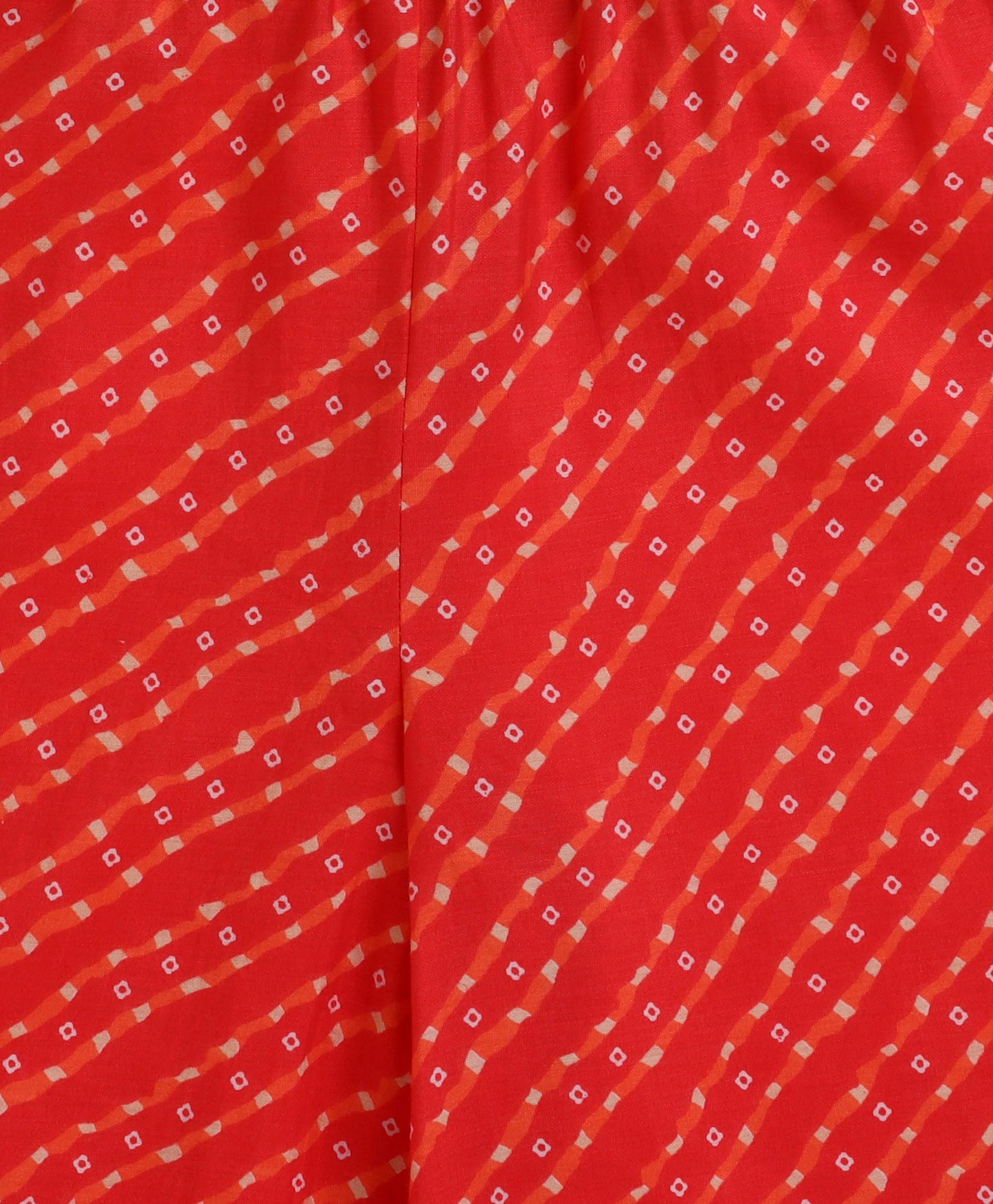 The Magic Wand Cambric Cotton Sleeveless Leheriya Printed Kurta and Plazzo Set - Red