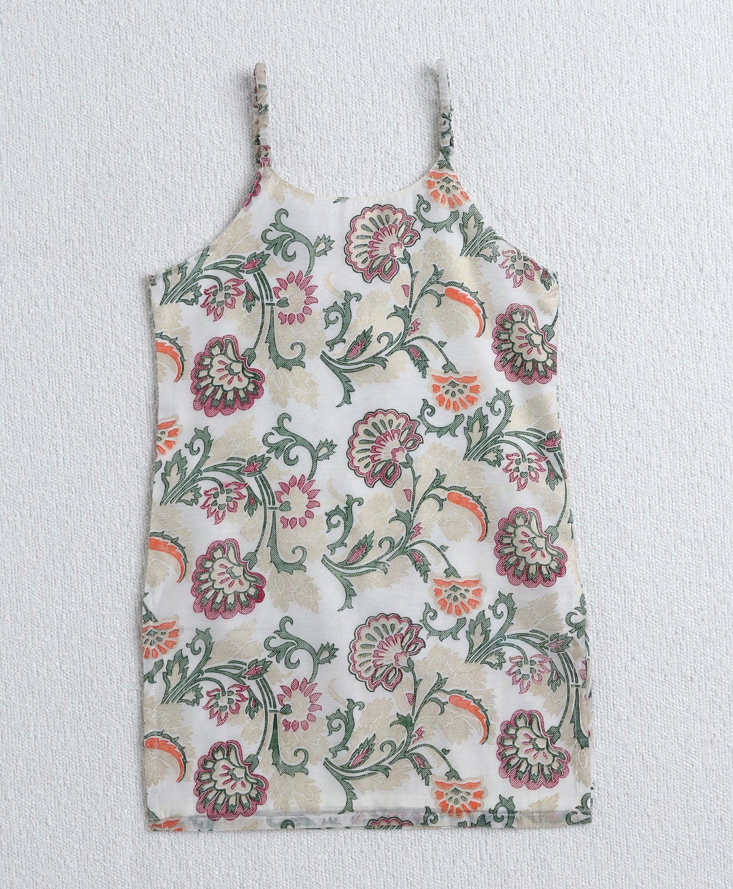 The Magic Wand Woven Strappy Floral Multi Color Foil Printed Kurta and Sharara with Dupatta- Off White