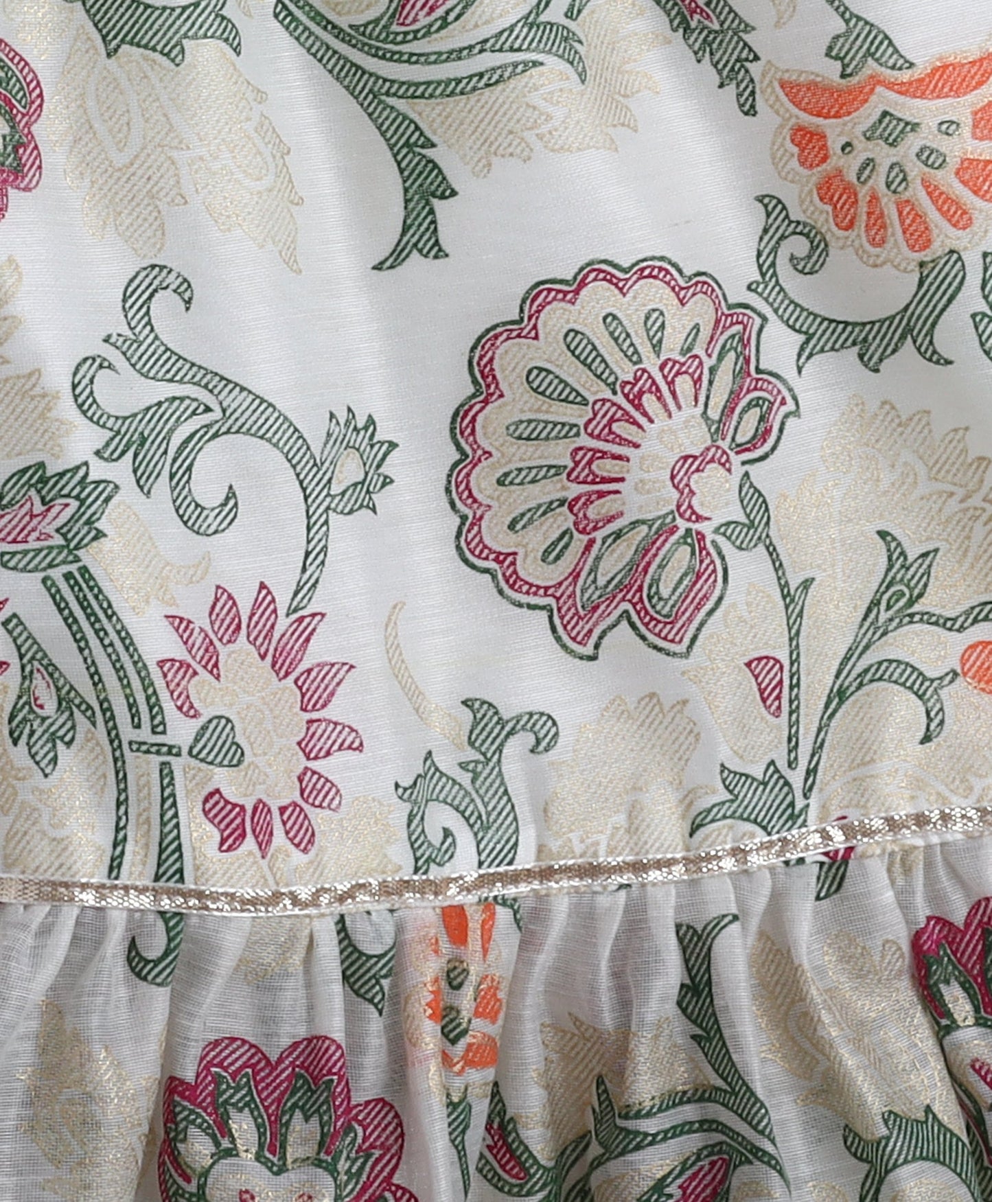 The Magic Wand Woven Strappy Floral Multi Color Foil Printed Kurta and Sharara with Dupatta- Off White
