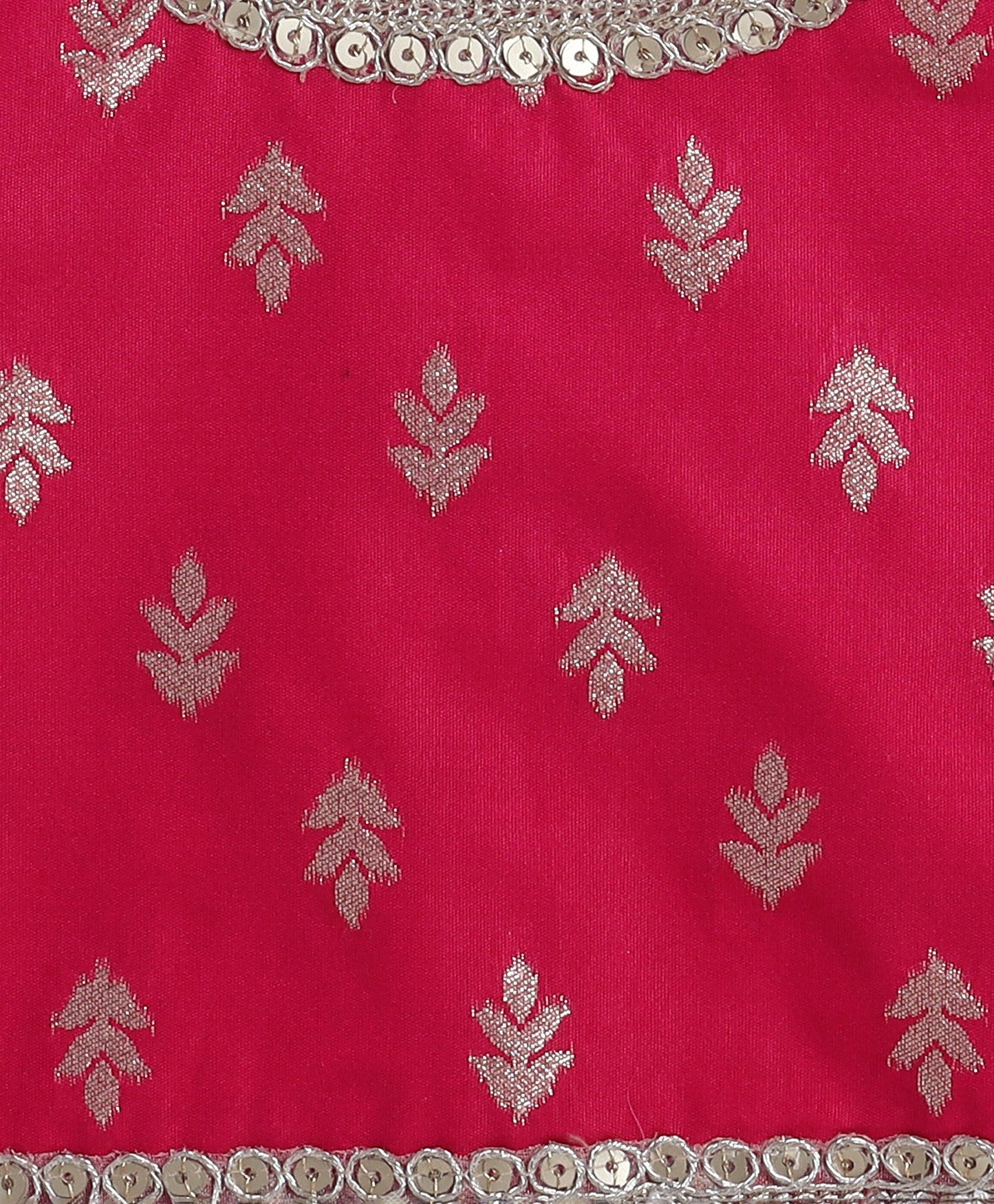 The Magic Wand Jacquard Half Sleeves Choli and Lehenga Set with Dupatta - Fuchsia