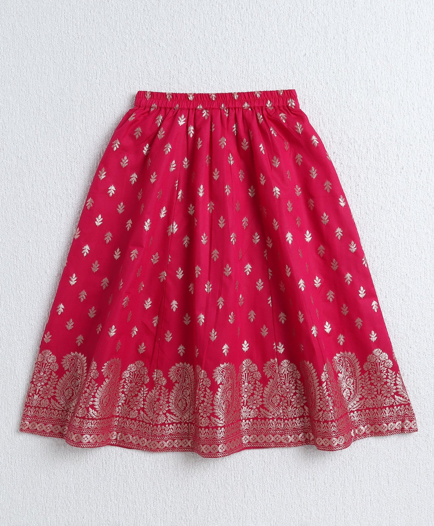 The Magic Wand Jacquard Half Sleeves Choli and Lehenga Set with Dupatta - Fuchsia