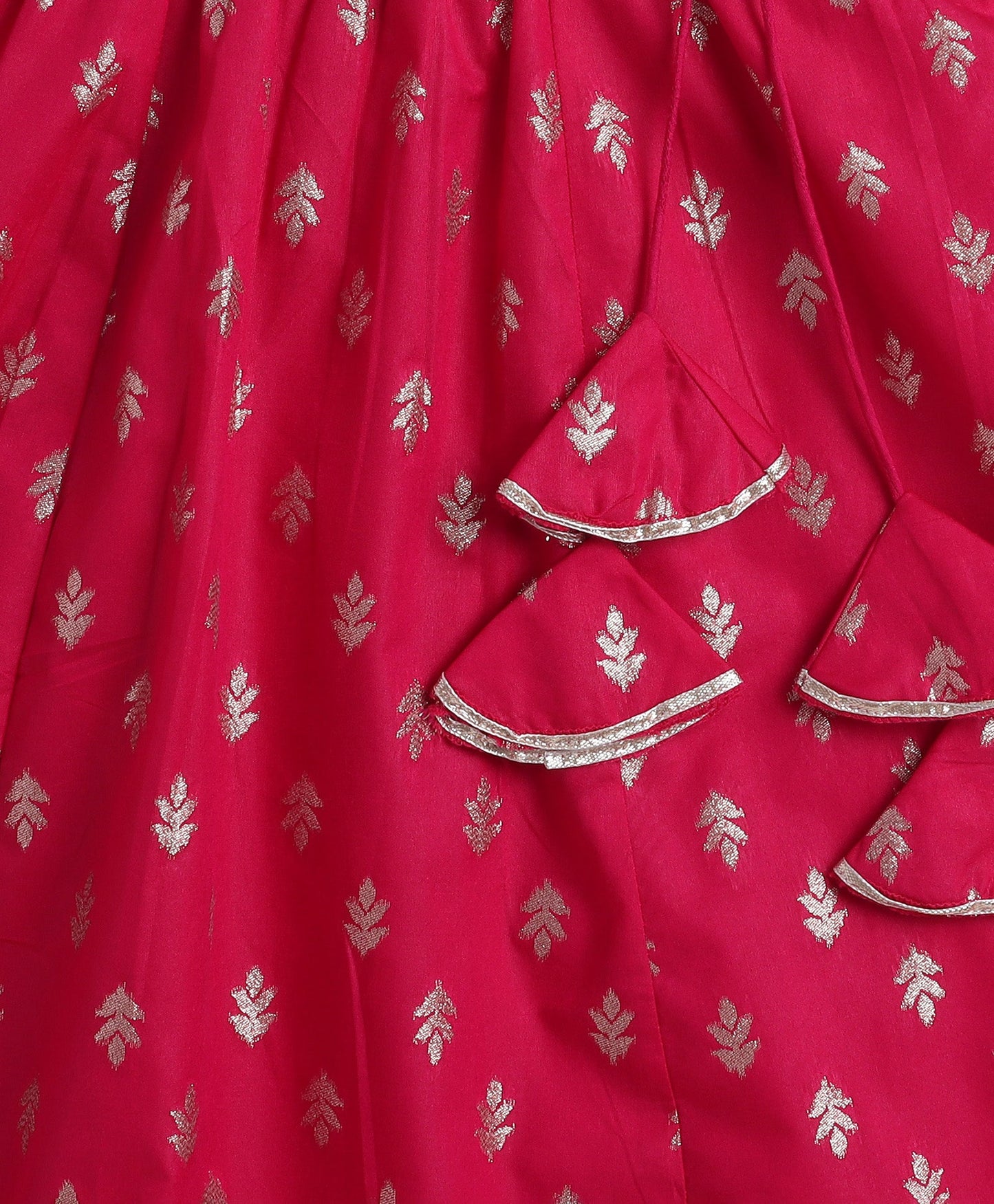 The Magic Wand Jacquard Half Sleeves Choli and Lehenga Set with Dupatta - Fuchsia