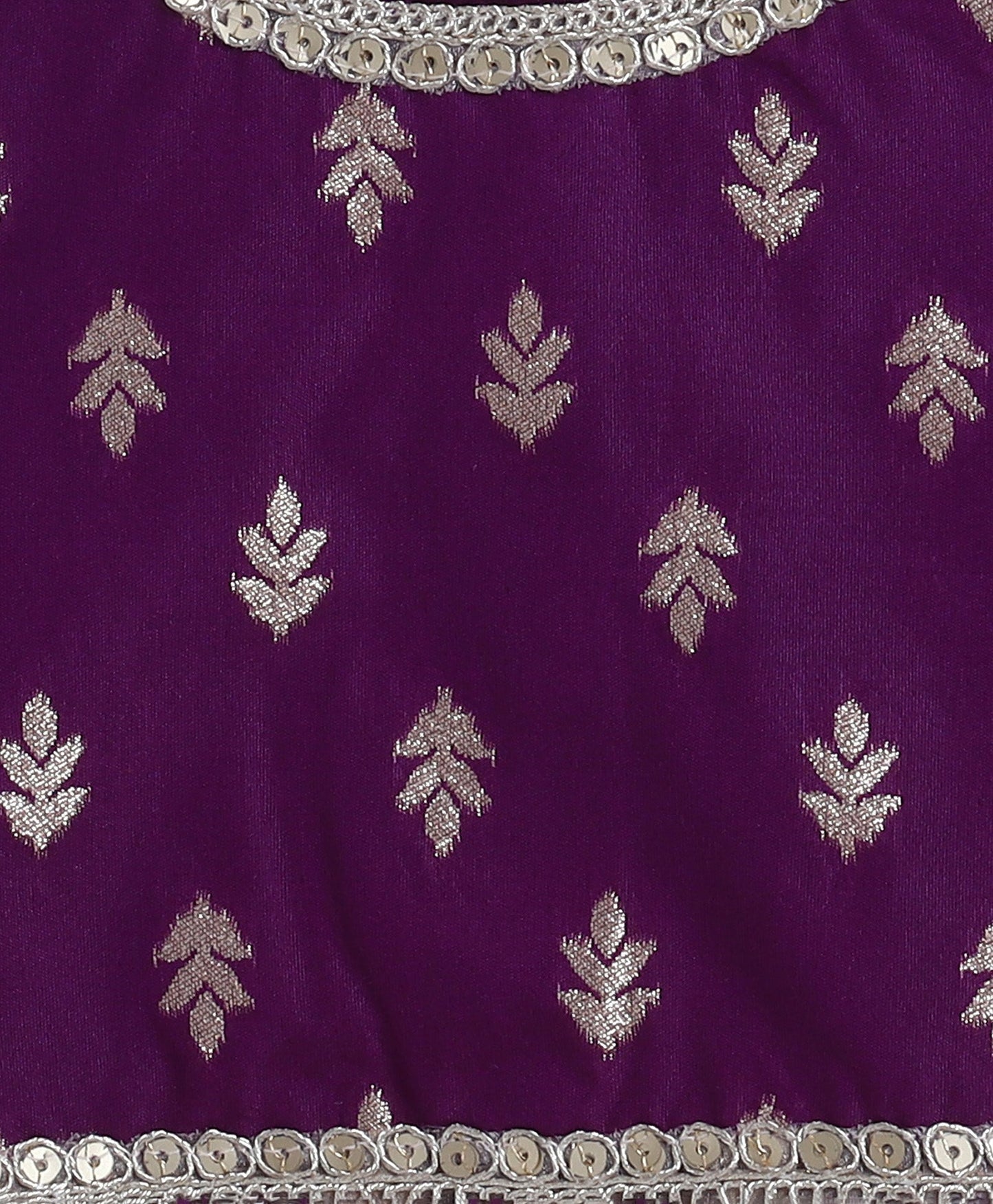 The Magic Wand Jacquard Half Sleeves Choli and Lehenga Set with Dupatta - Purple
