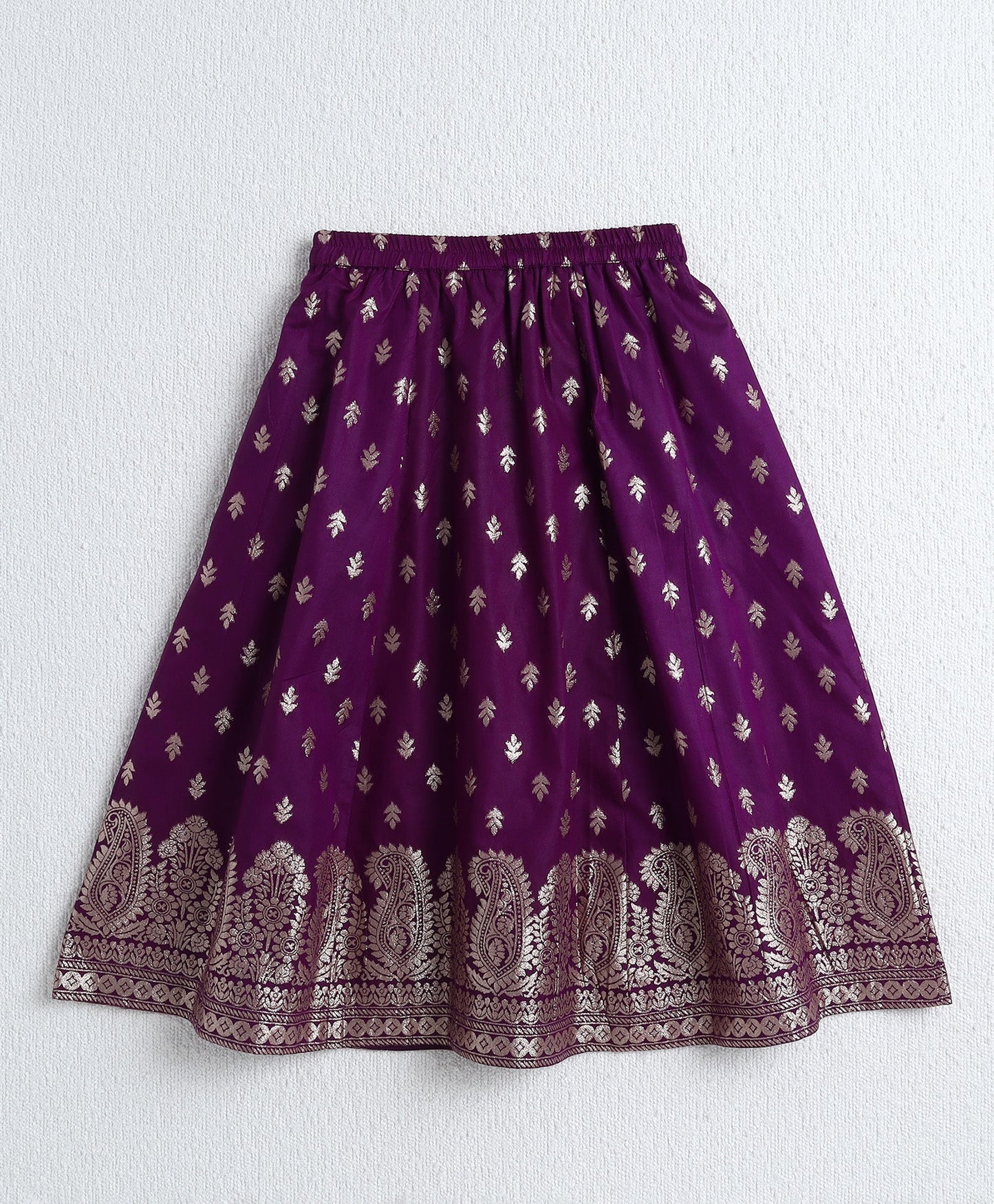 The Magic Wand Jacquard Half Sleeves Choli and Lehenga Set with Dupatta - Purple