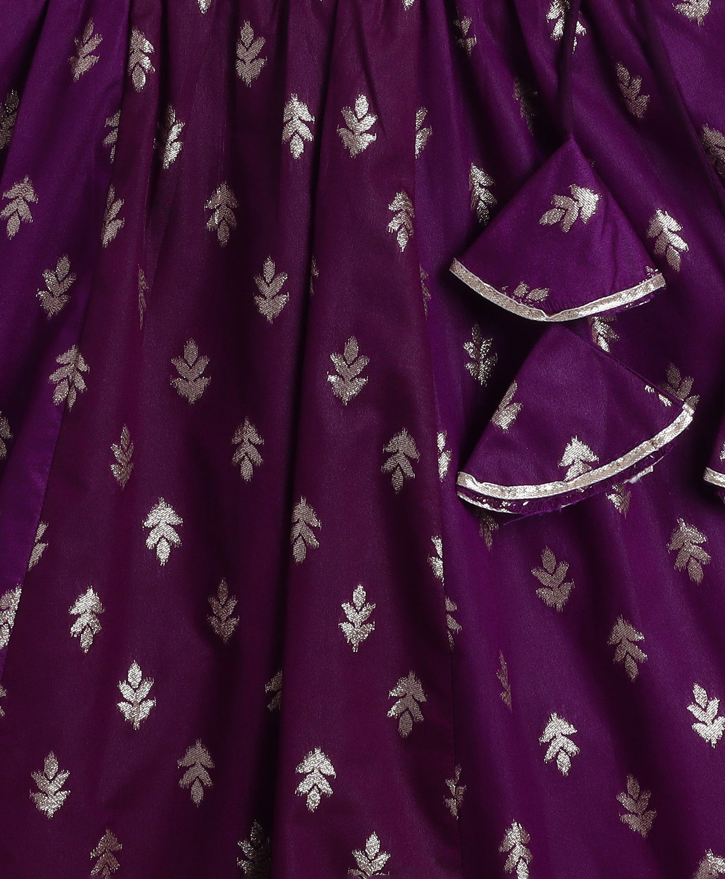 The Magic Wand Jacquard Half Sleeves Choli and Lehenga Set with Dupatta - Purple