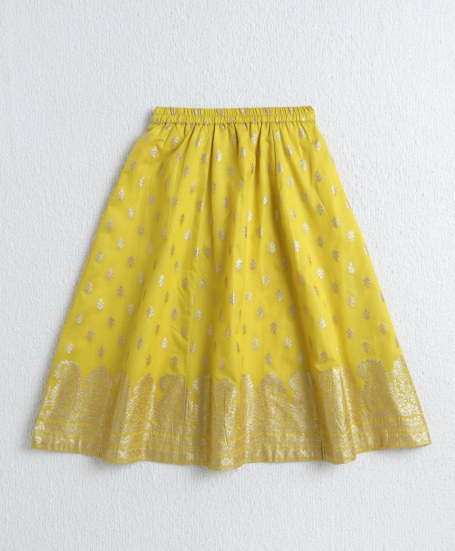 The Magic Wand Jacquard Half Sleeves Choli and Lehenga Set with Dupatta - Yellow